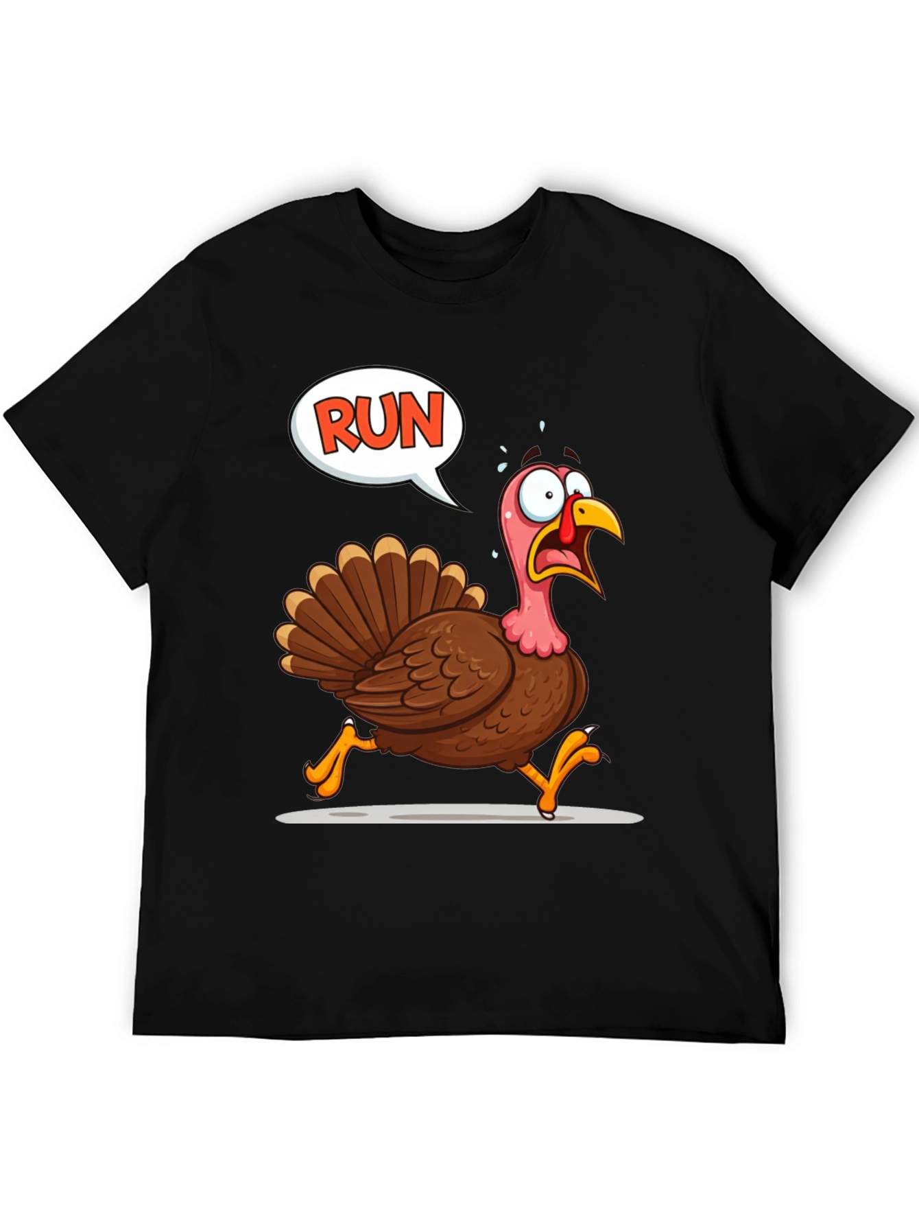 Black Run Turkey T-Shirt - Thanksgiving Fun view 5