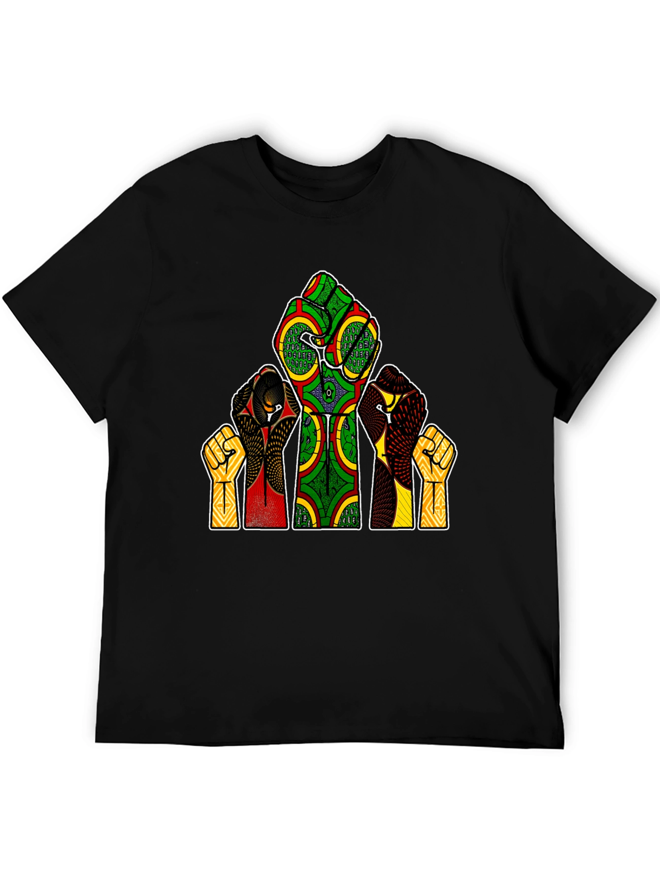 Black Empowered Fist Print Tee - Black History Month view 5