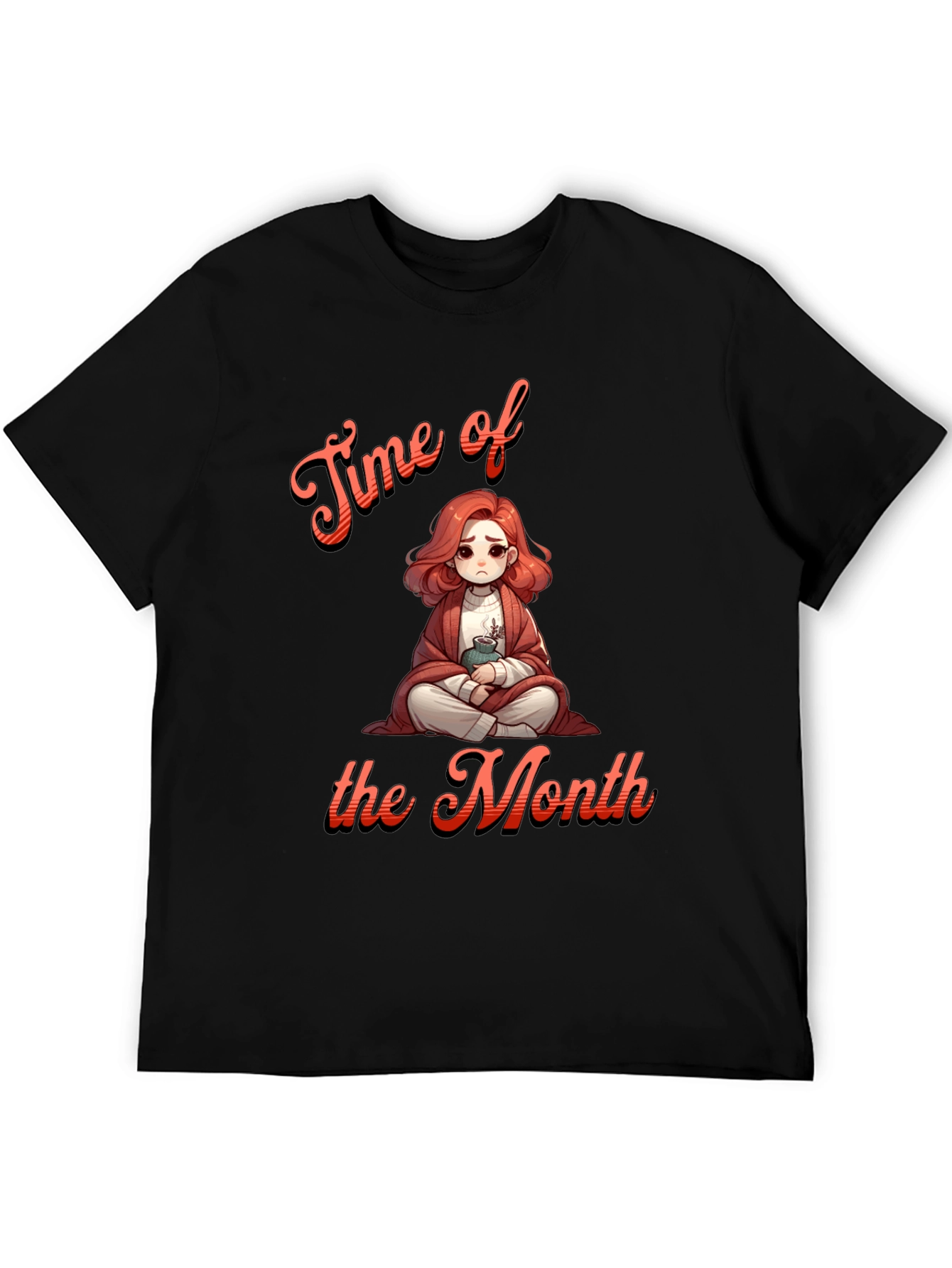 Black Time of the Month Graphic T-Shirt Funny Period Tee view 5