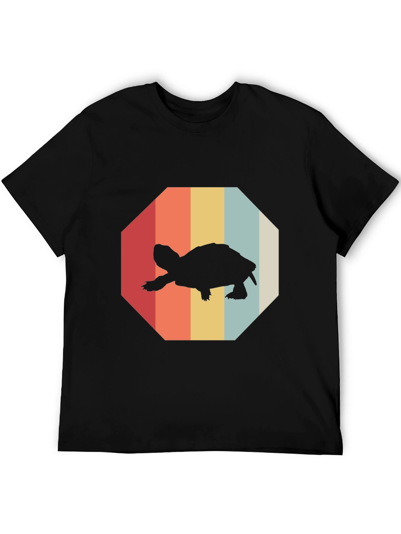 Black Retro Turtle Graphic Tee - Vintage Style T-Shirt view 5