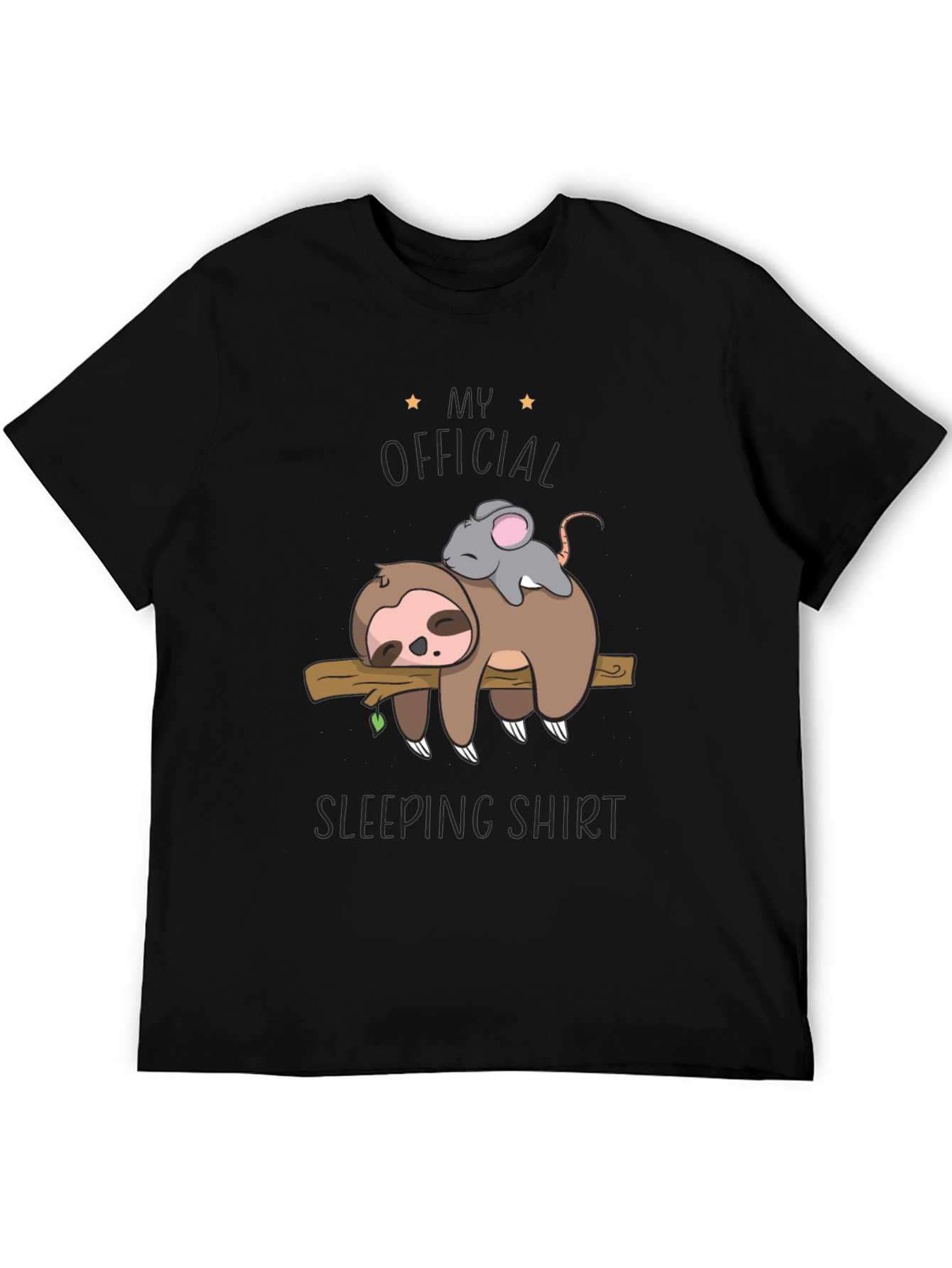 Black Sloth and Mouse Sleeping Shirt - Official Sleepwear view 5