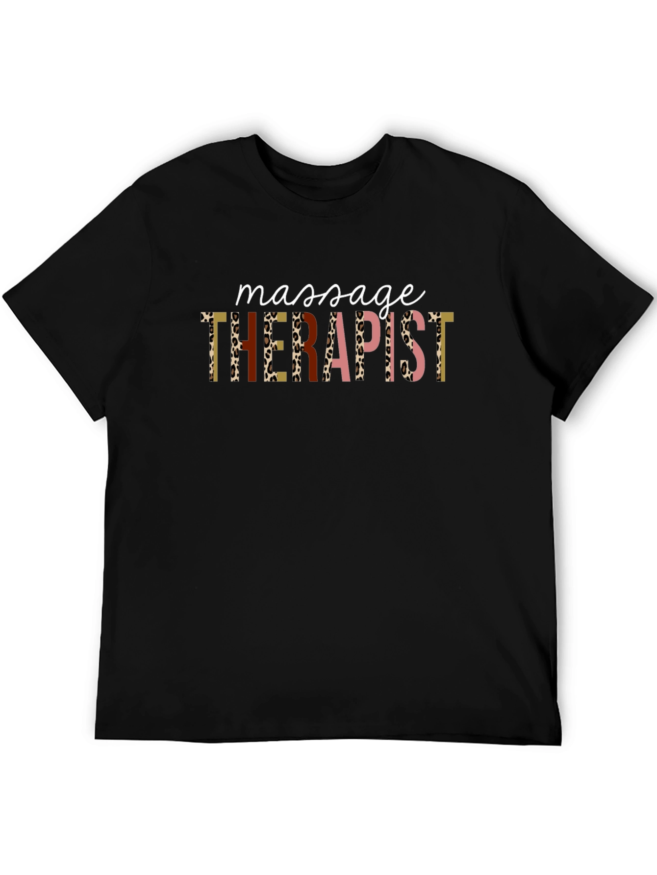 Black Massage Therapist Graphic Tee - Black Unisex T-Shirt view 5
