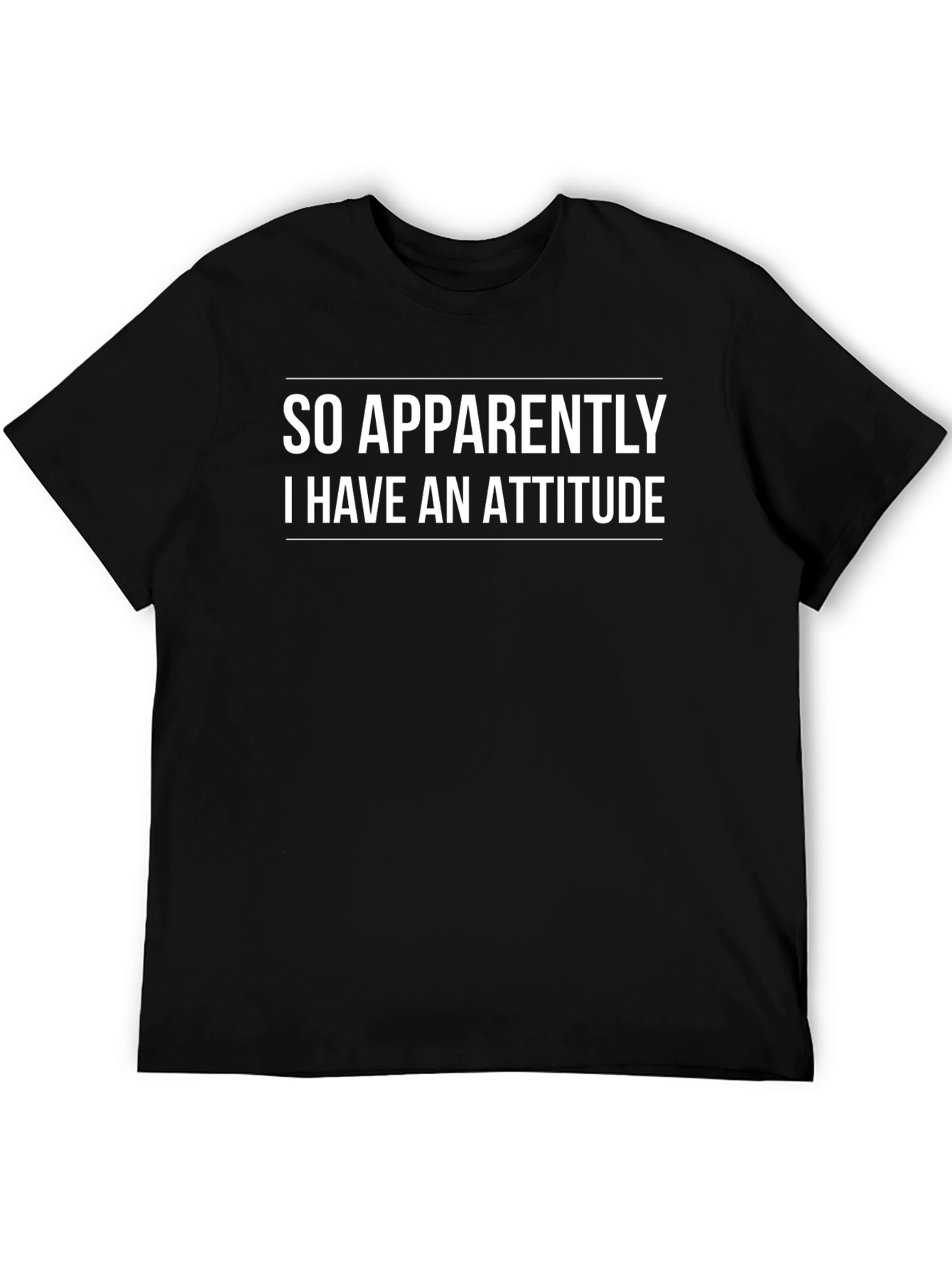 Black Funny Attitude Graphic Tee - Men's Black T-Shirt view 5