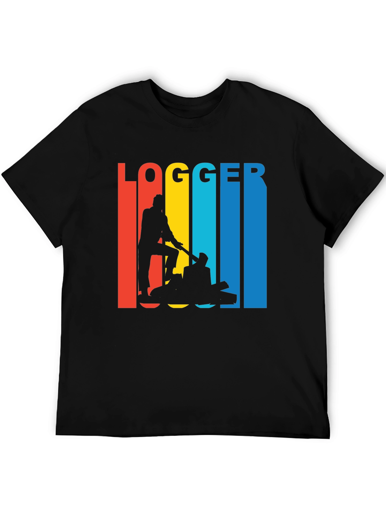 Black Logger Retro T-Shirt - Lumberjack Graphic Tee view 5