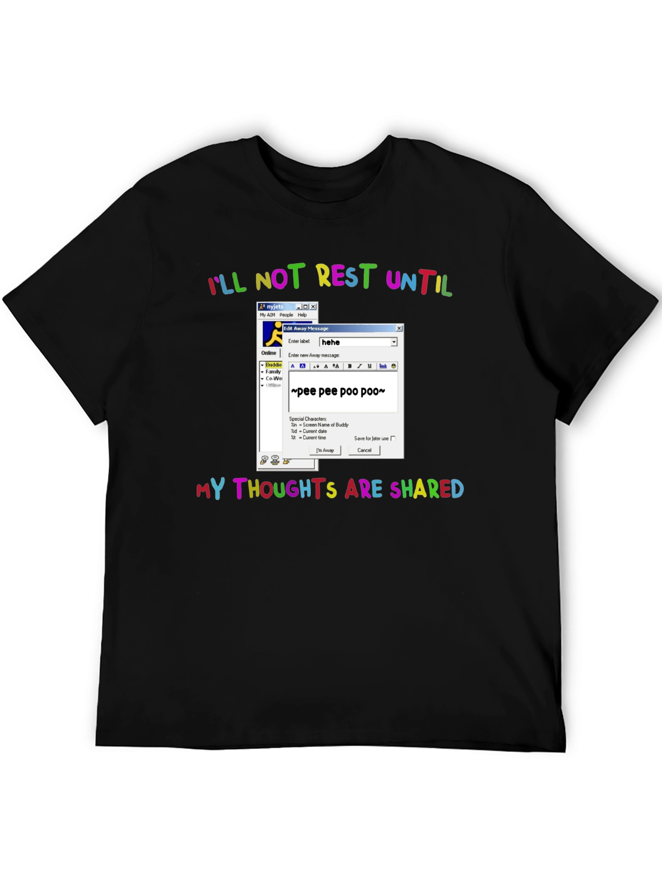 Black I'll Not Rest Until Thoughts Shared Graphic Tee view 5