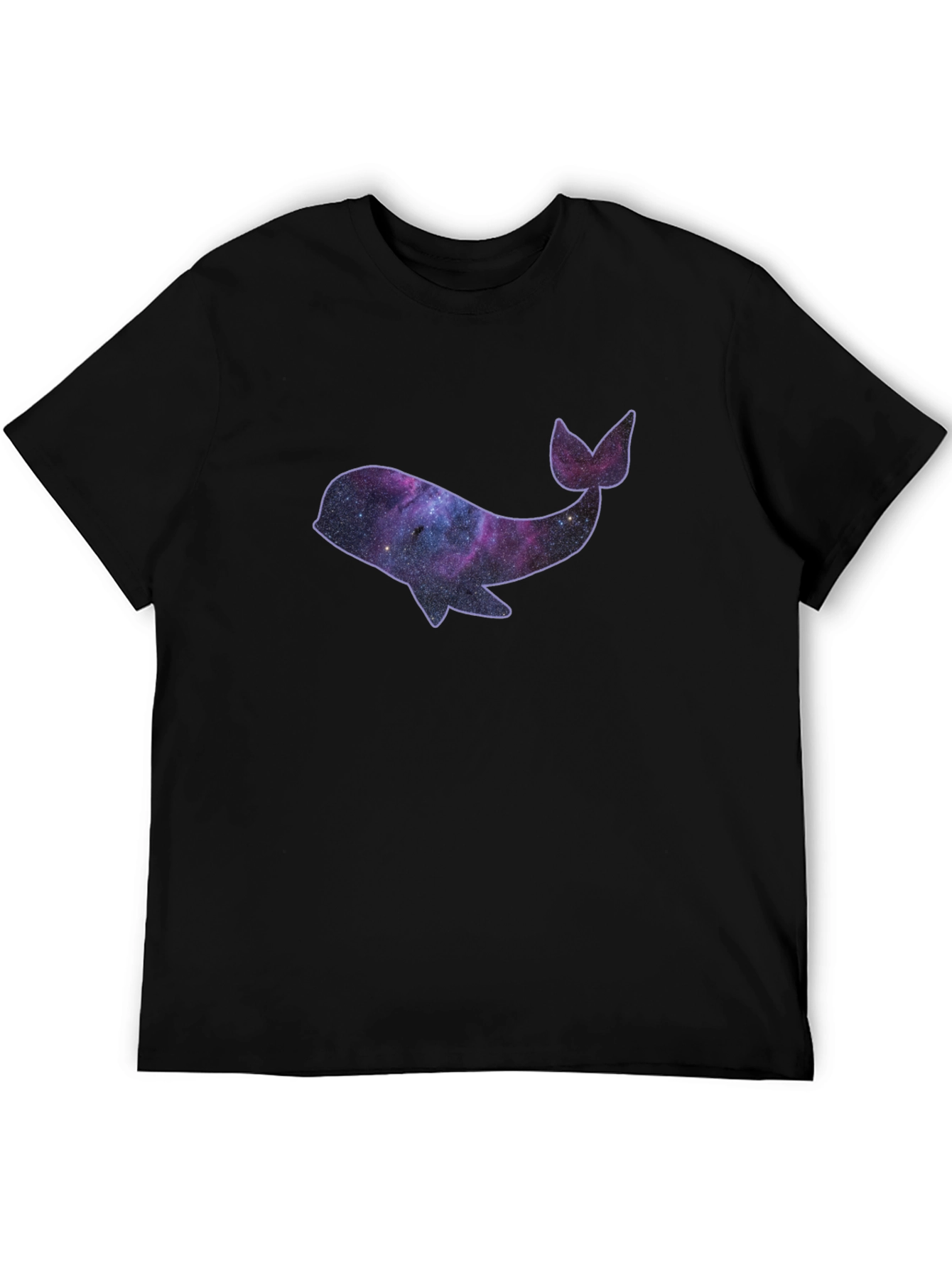 Black Galaxy Whale Black T-Shirt view 5