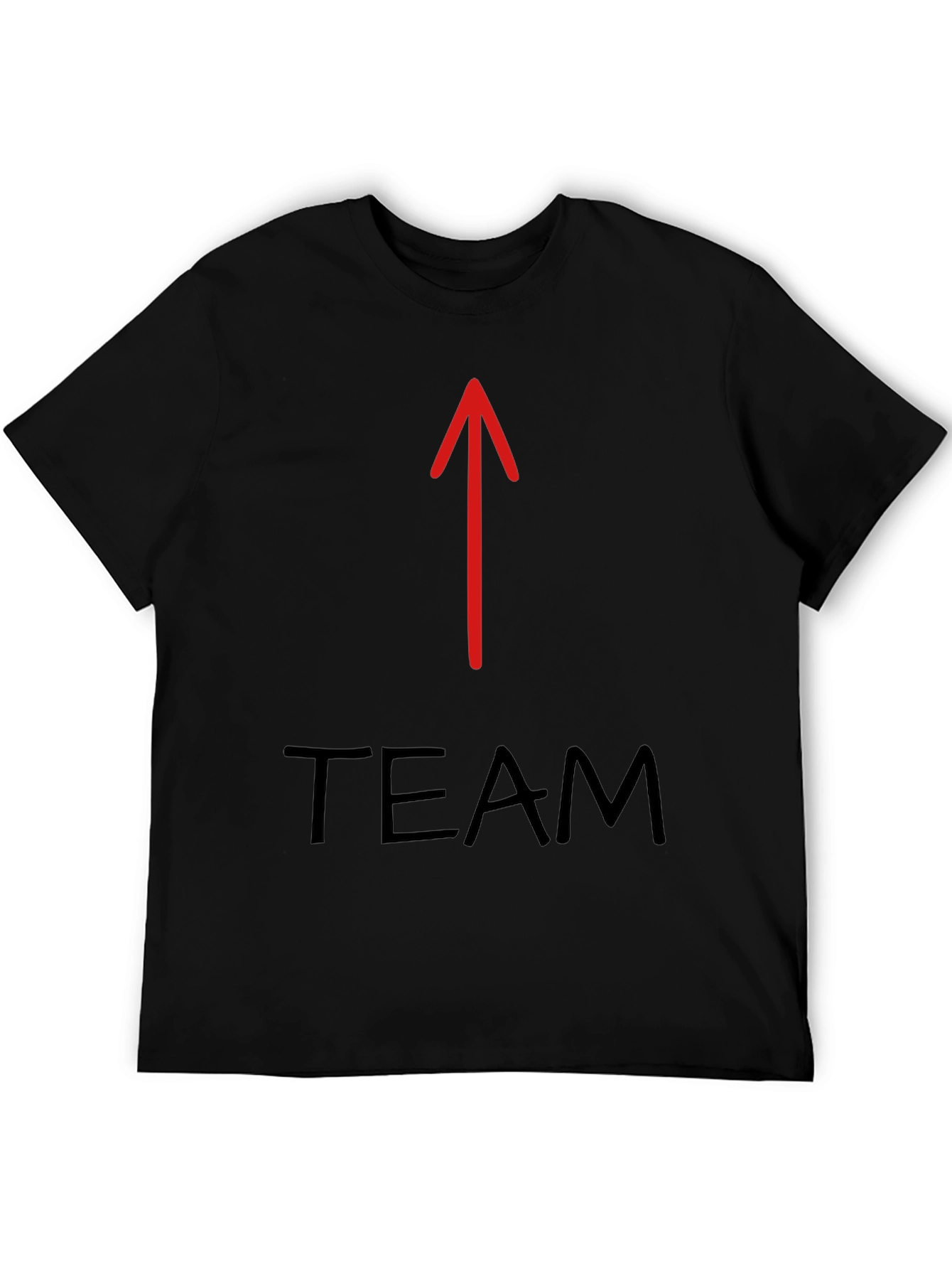 Black Team Arrow Graphic Tee - Black Cotton T-Shirt view 5