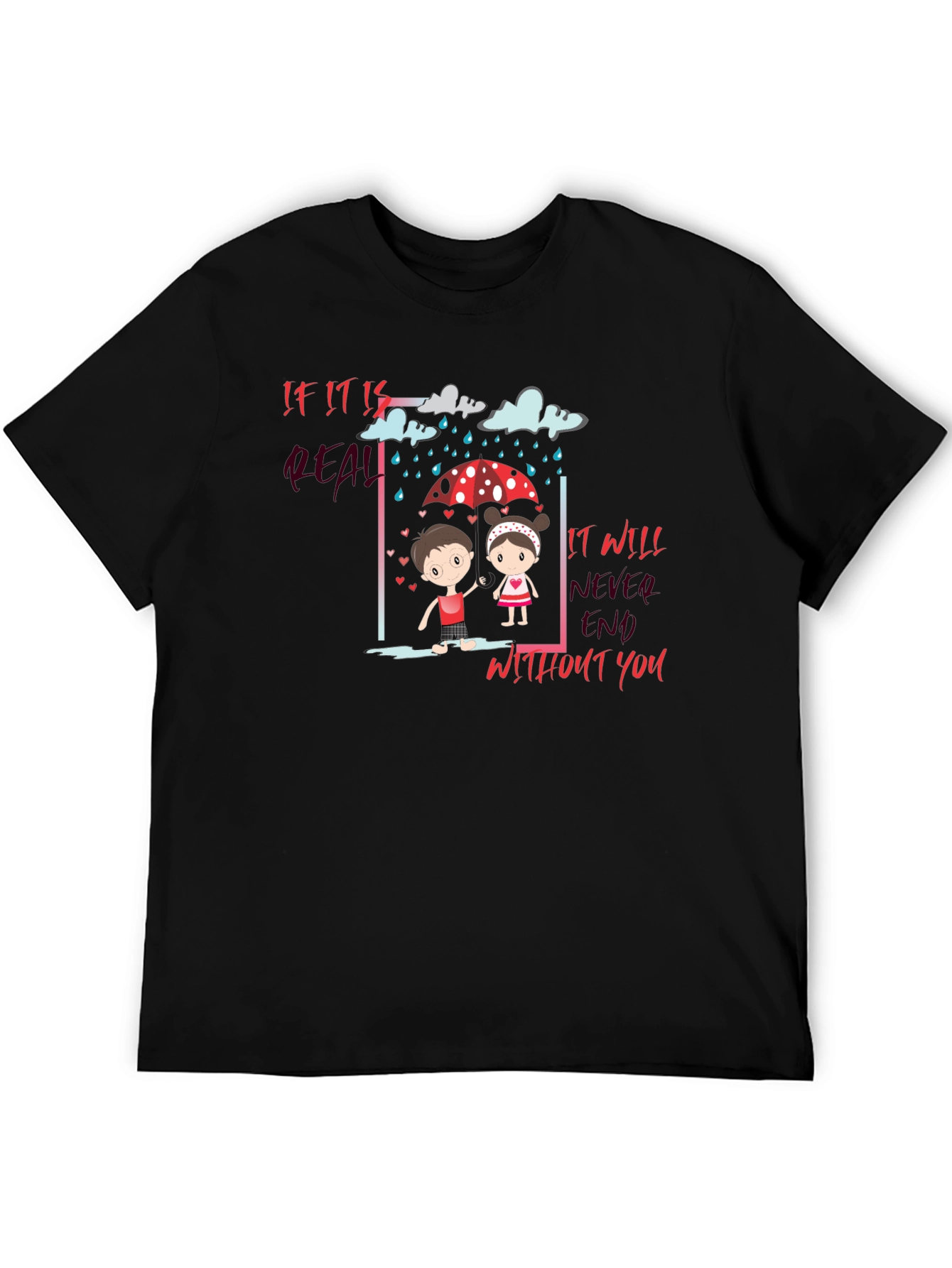 Black Rainy Day Romance Graphic Tee view 5