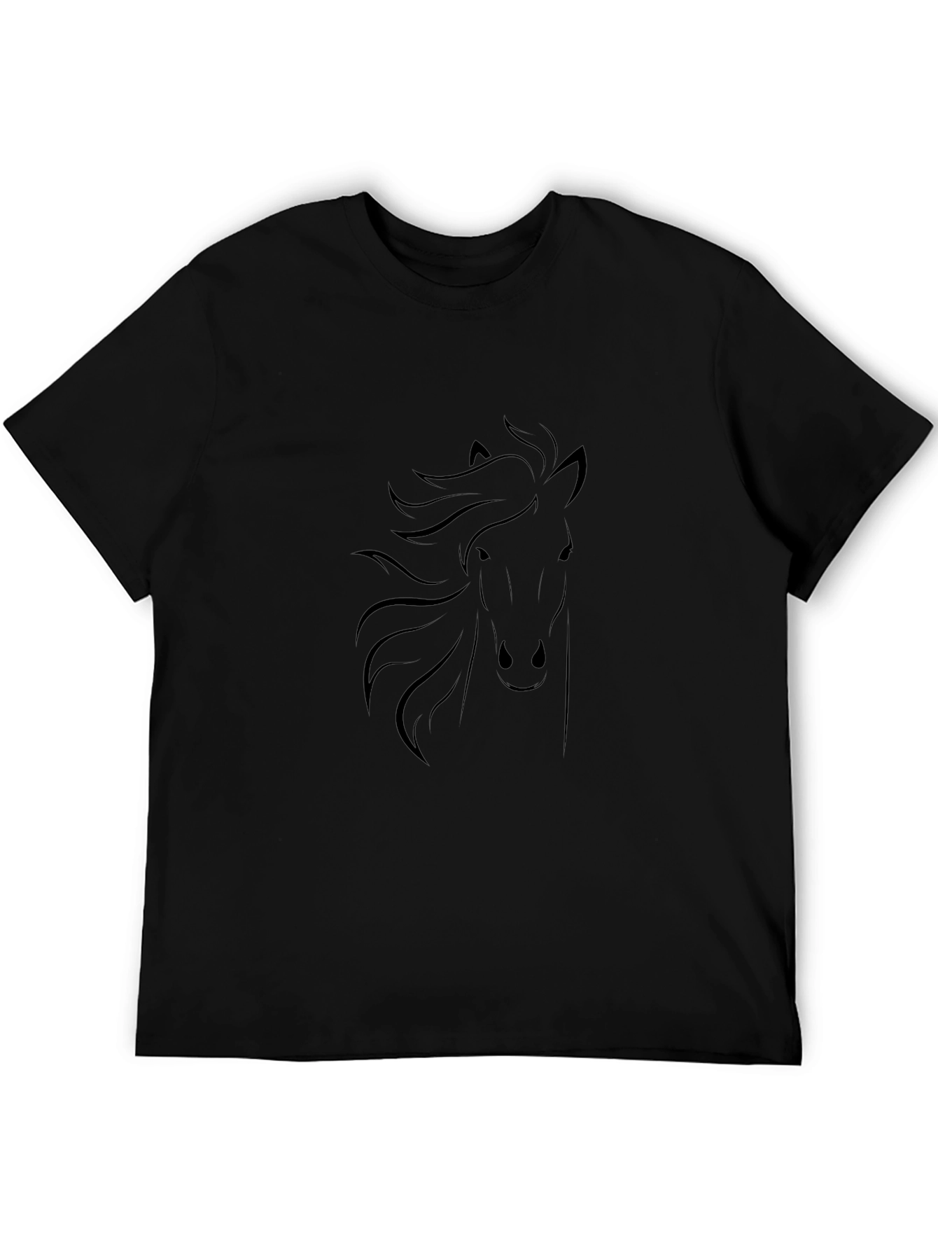 Black Black Horse Graphic Tee - Stylish Men's T-Shirt view 5
