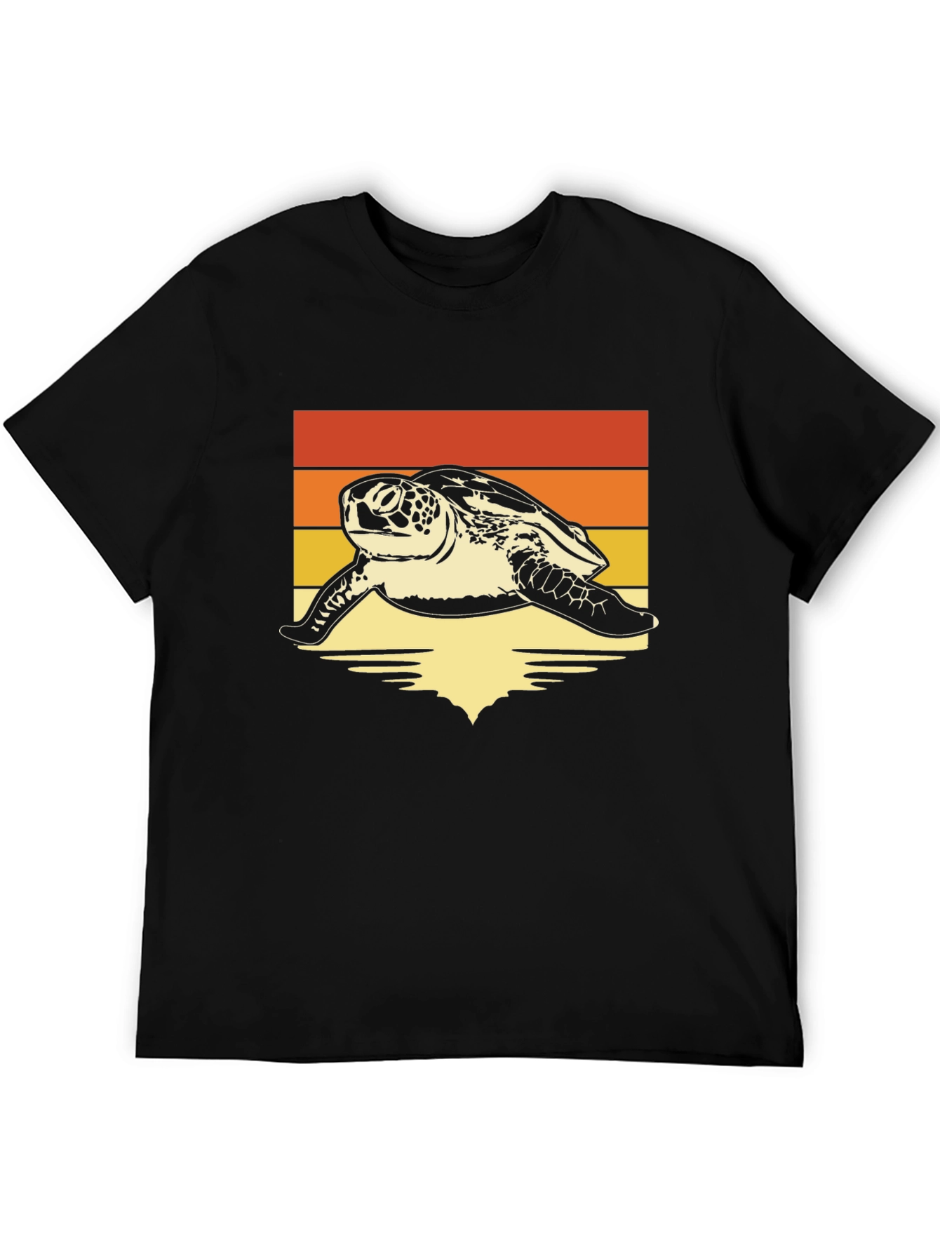 Black Retro Sea Turtle T-Shirt - Vintage Style Ocean Tee view 5