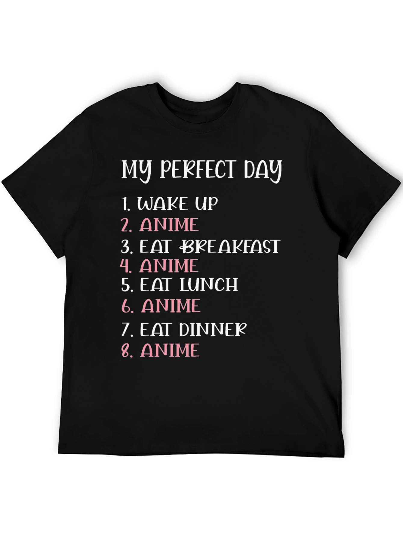 Black My Perfect Day Anime T-Shirt view 5