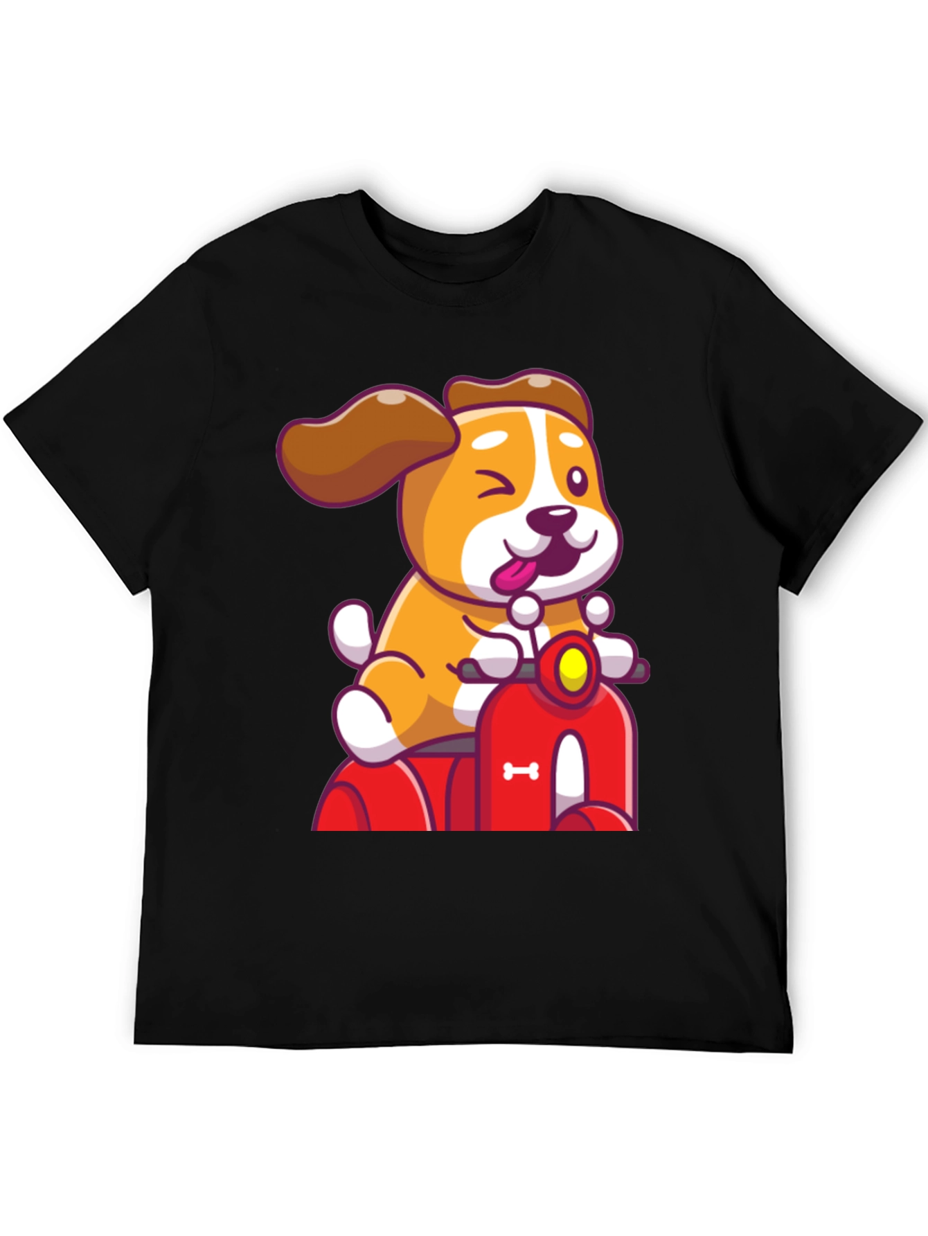 Dog Riding Scooter Graphic T-Shirt - 5