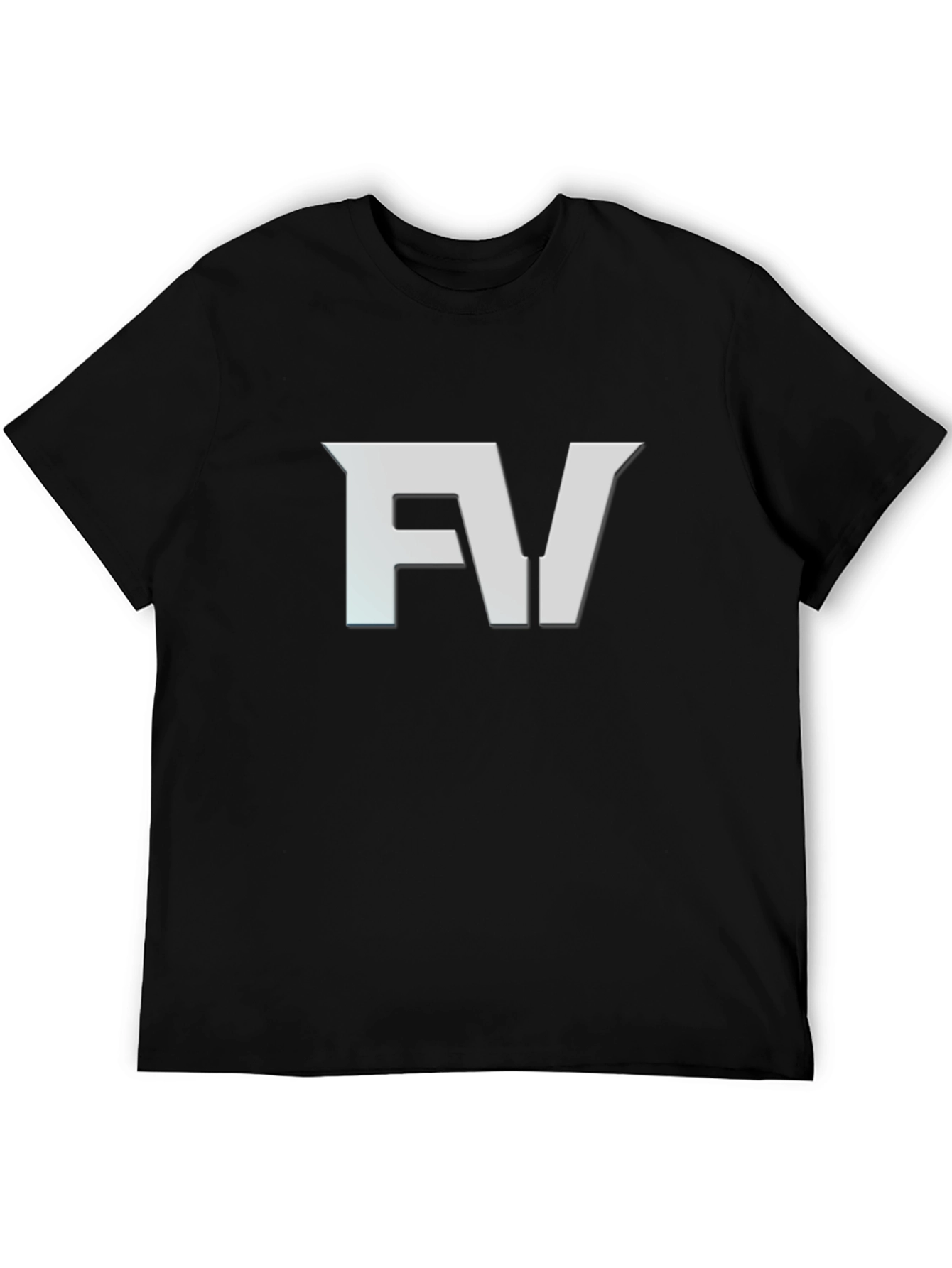 Black FV Logo Black T-Shirt - Modern Graphic Tee view 5