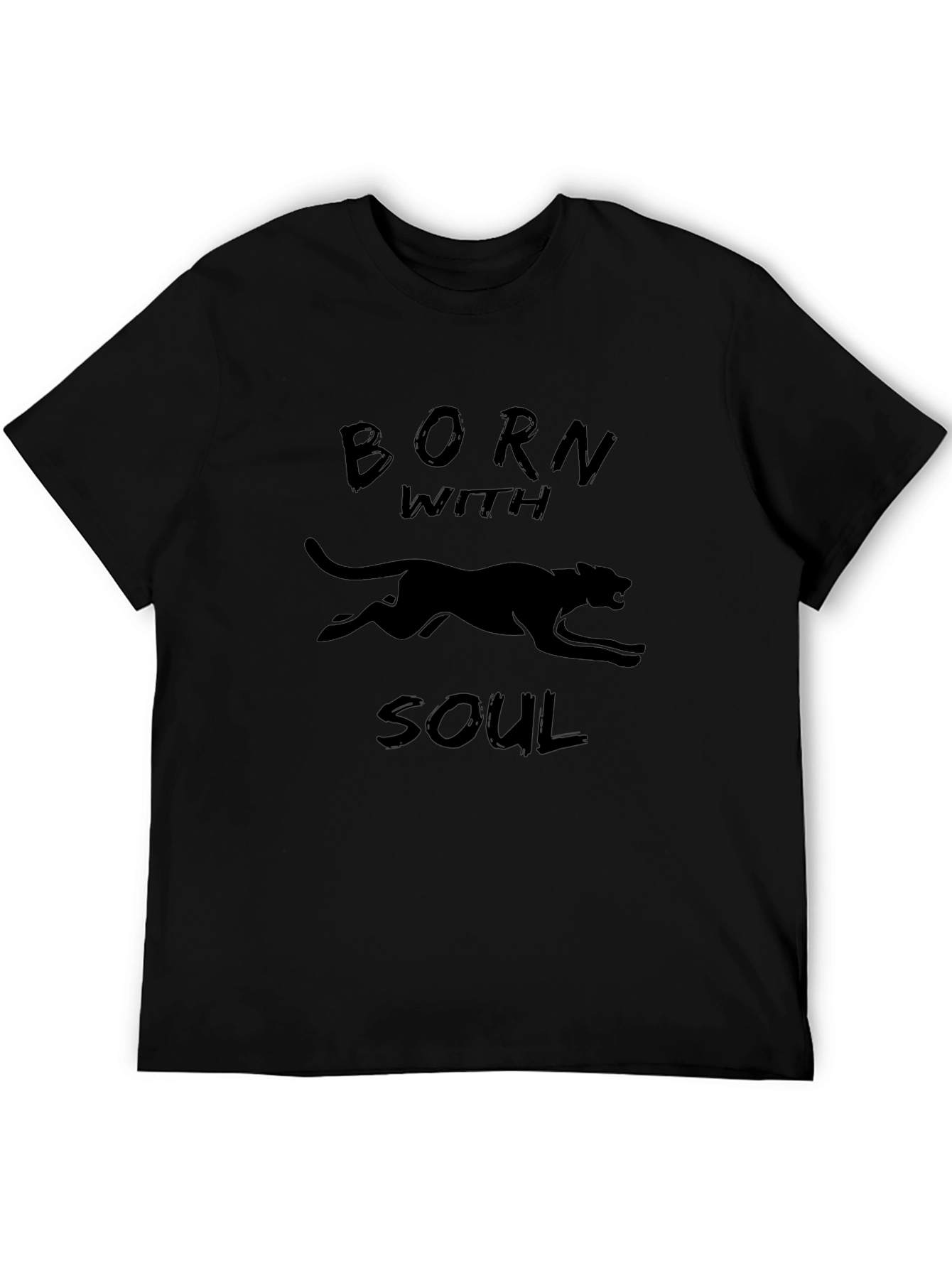 Black Born with Soul Black Panther Graphic T-Shirt view 5
