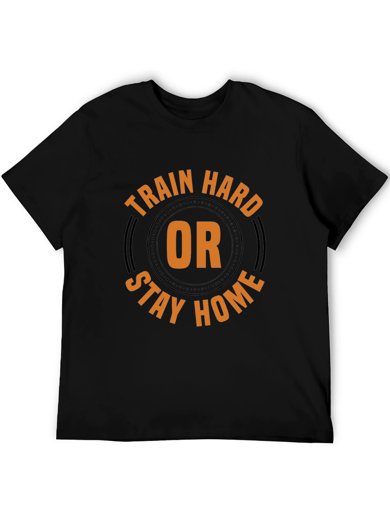 Black Train Hard or Stay Home Graphic Tee view 5