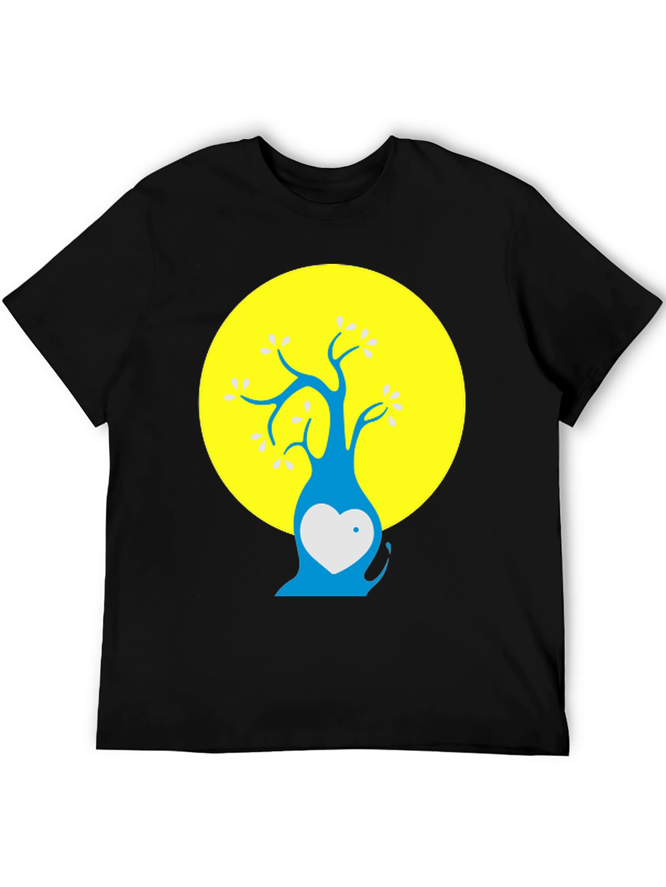 Black Artsy Tree Graphic Tee - Black Cotton Blend Shirt view 5