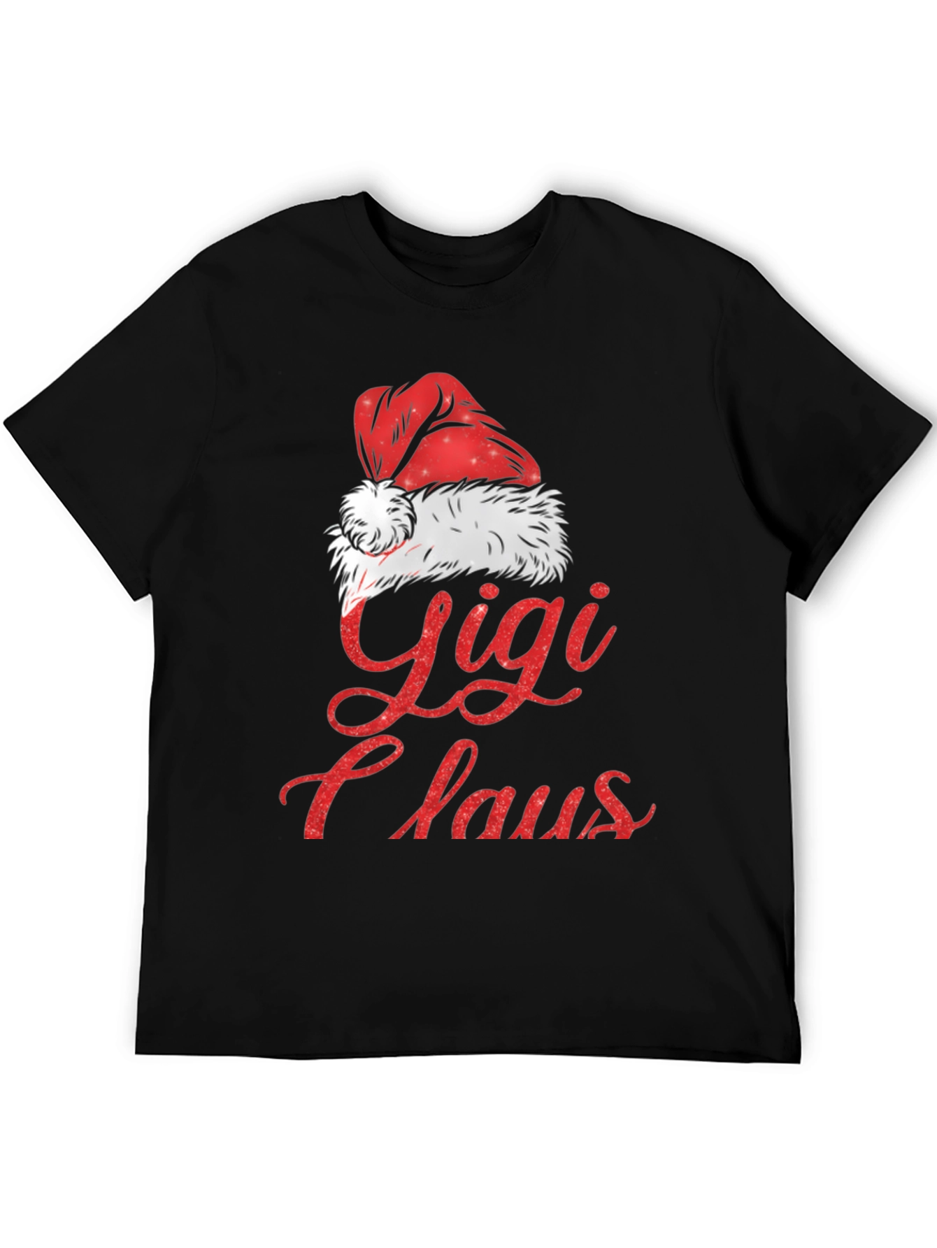 Black Gigi Claus Christmas Graphic Tee Shirt view 5