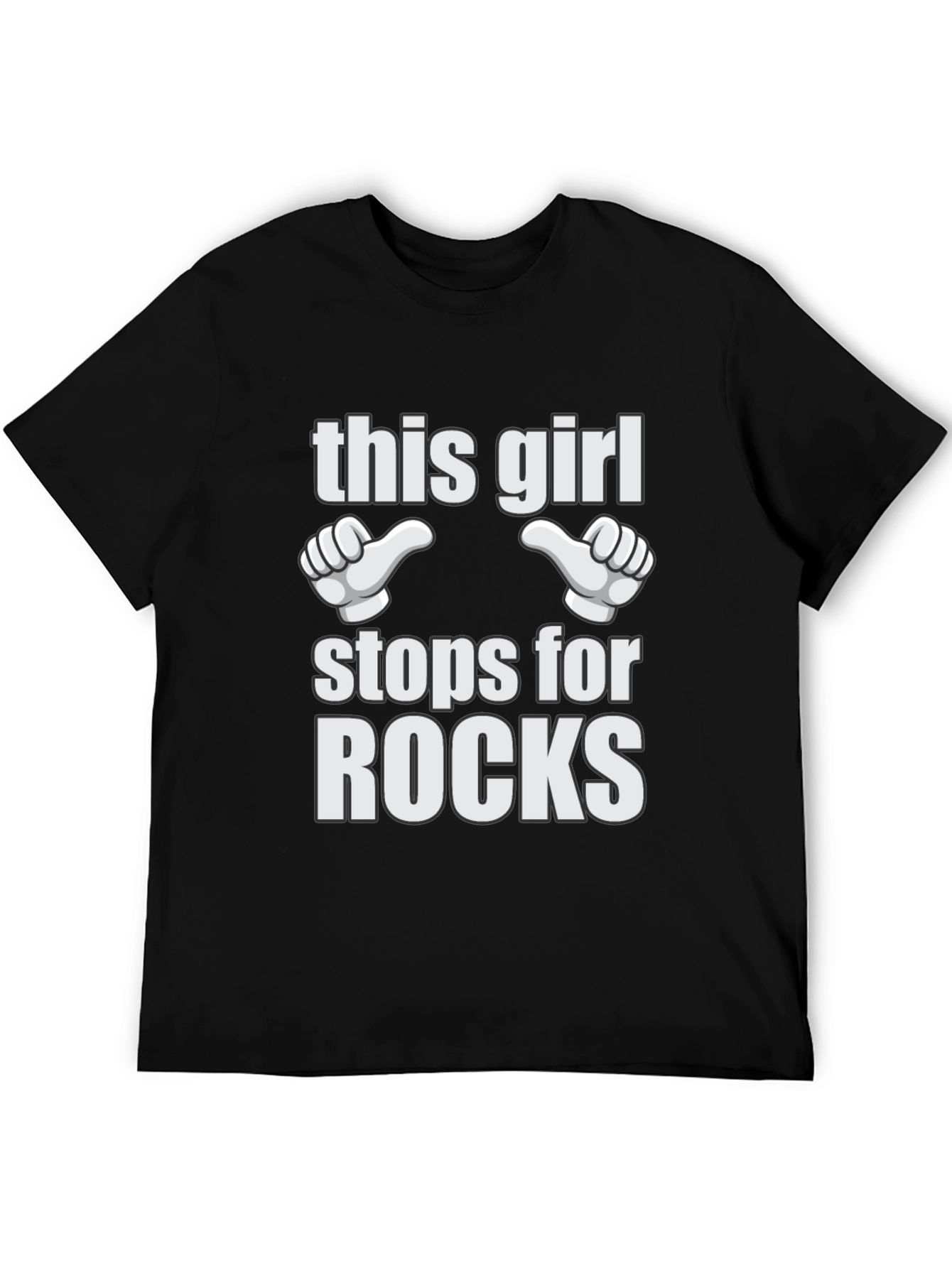 Black This Girl Stops for Rocks T-Shirt Funny Rockhounding Tee view 5