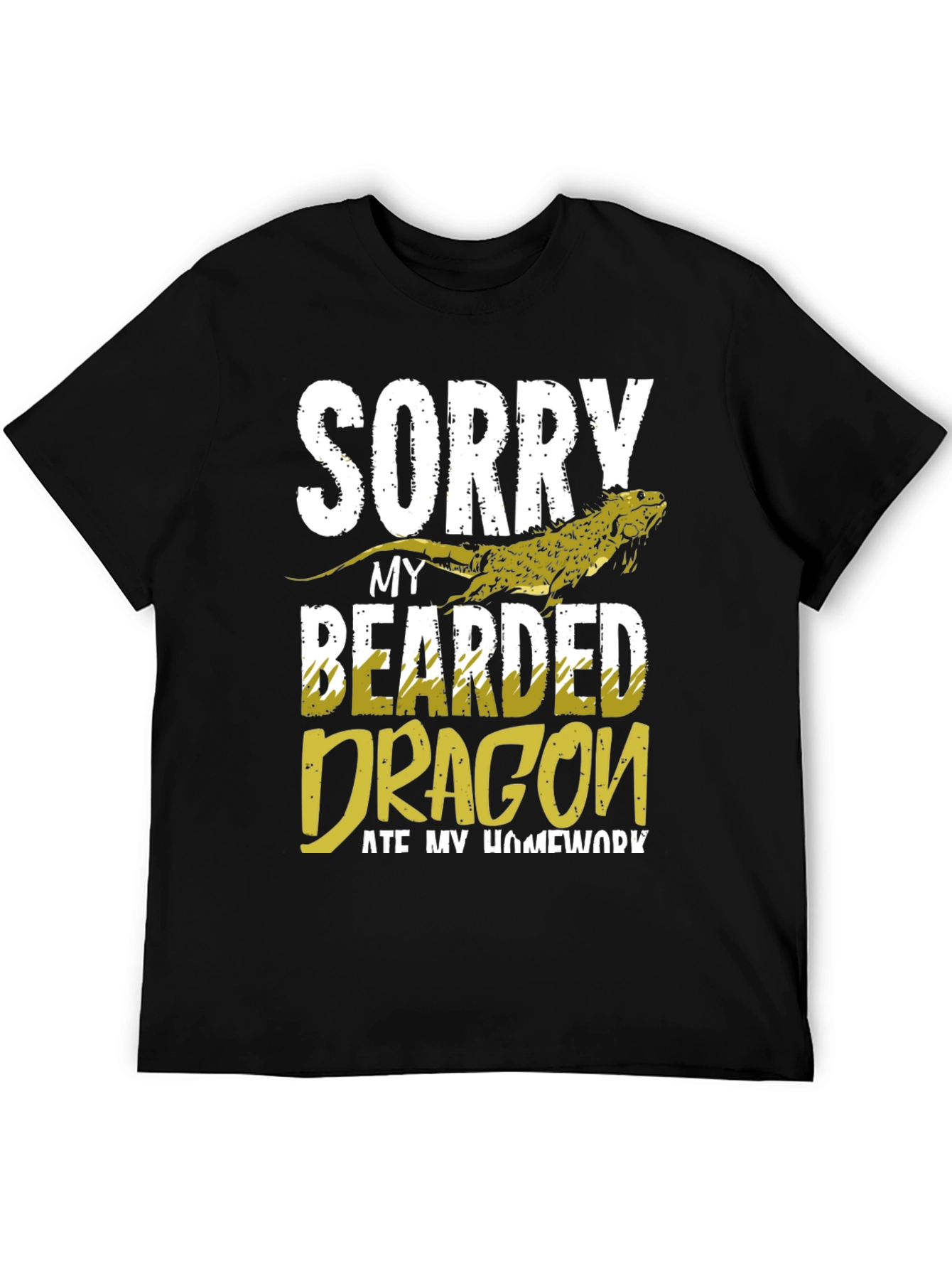 Black Bearded Dragon Ate My Homework Funny Graphic Tee view 5