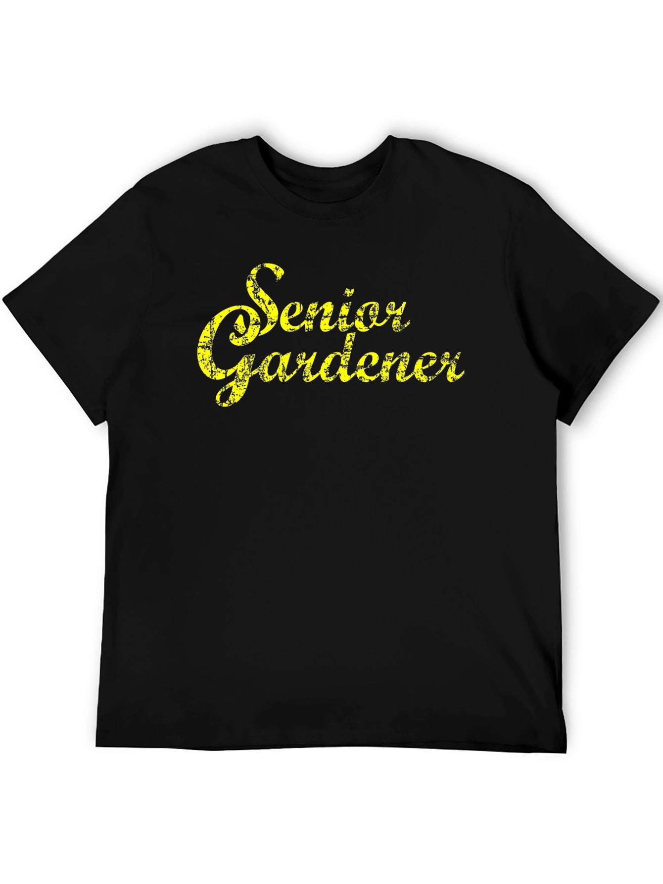 Black Senior Gardener T-Shirt - Black Cotton Tee view 5