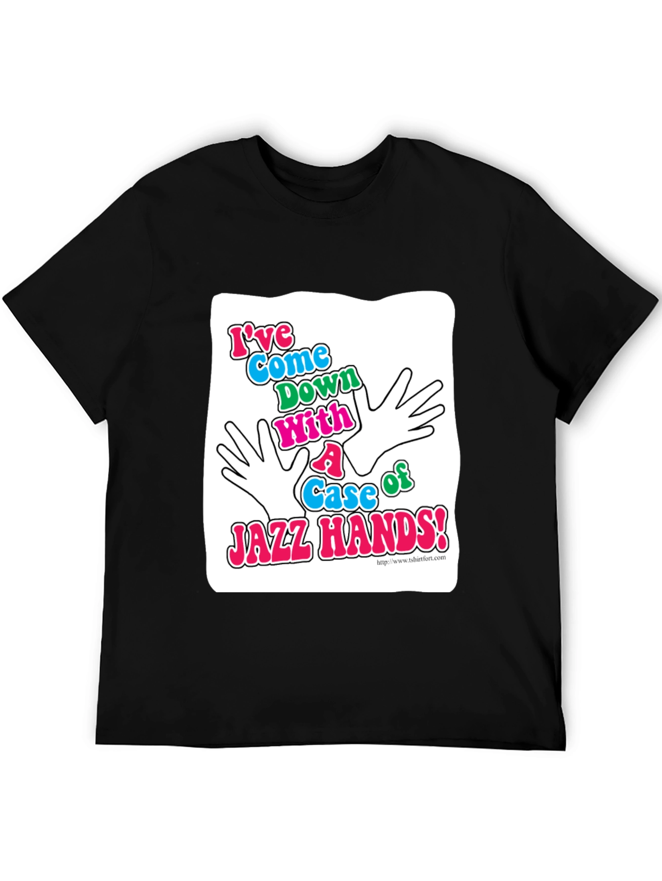 Black Jazz Hands Graphic T-Shirt - Black Cotton Tee view 5