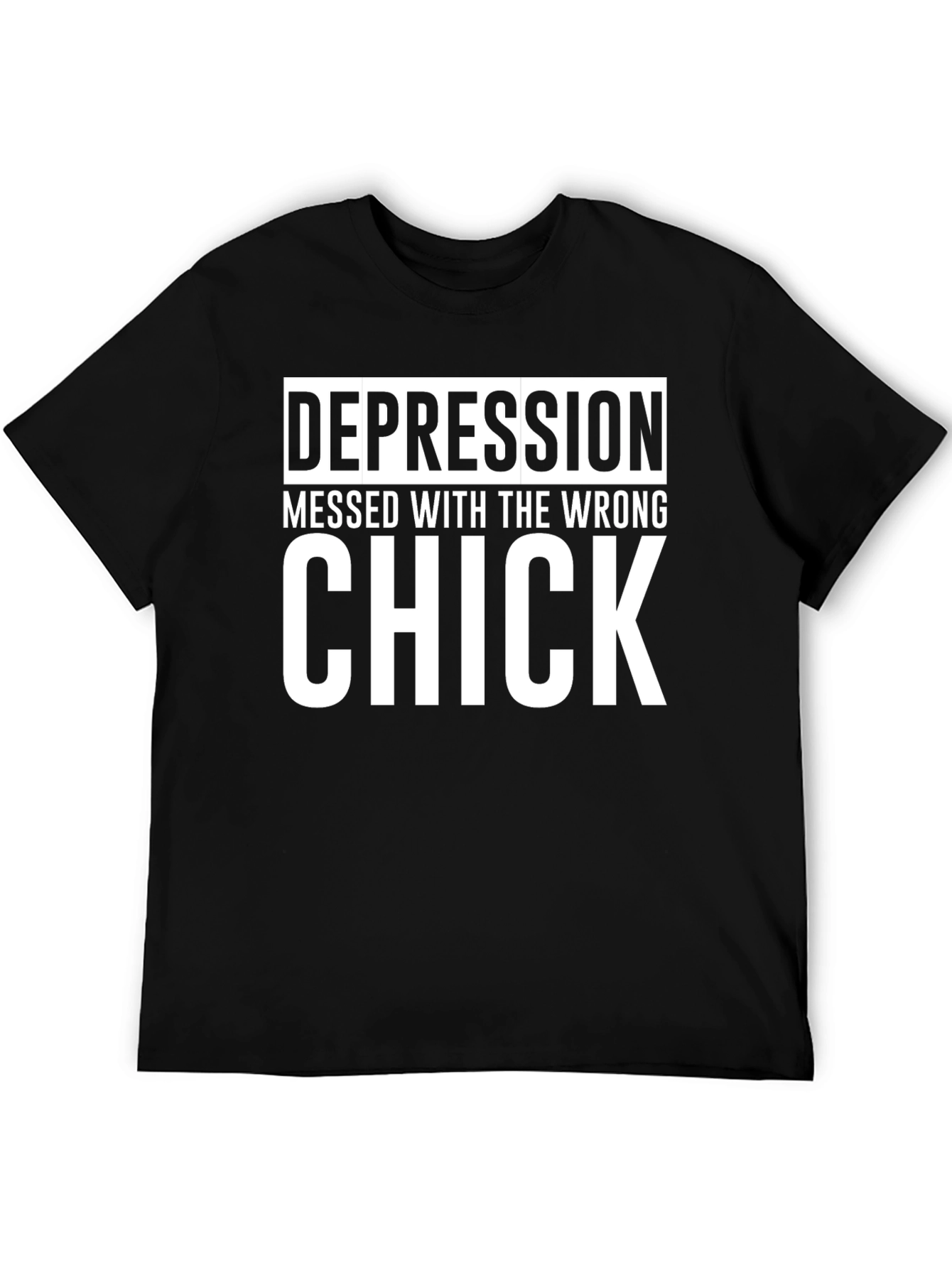 Black Depression Messed with Wrong Chick T-Shirt view 5