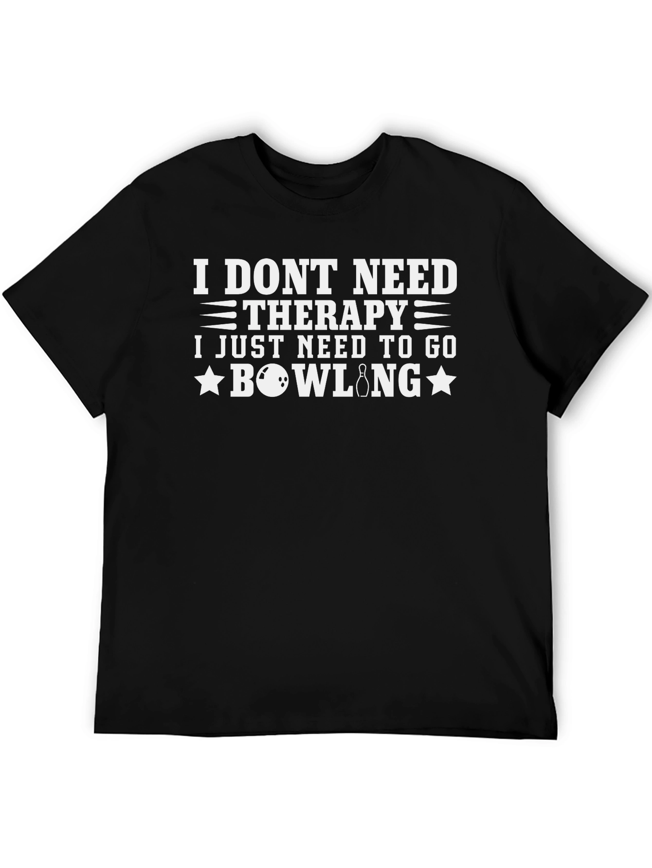 Black Bowling Therapy T-Shirt - Perfect for Bowling Lovers view 5