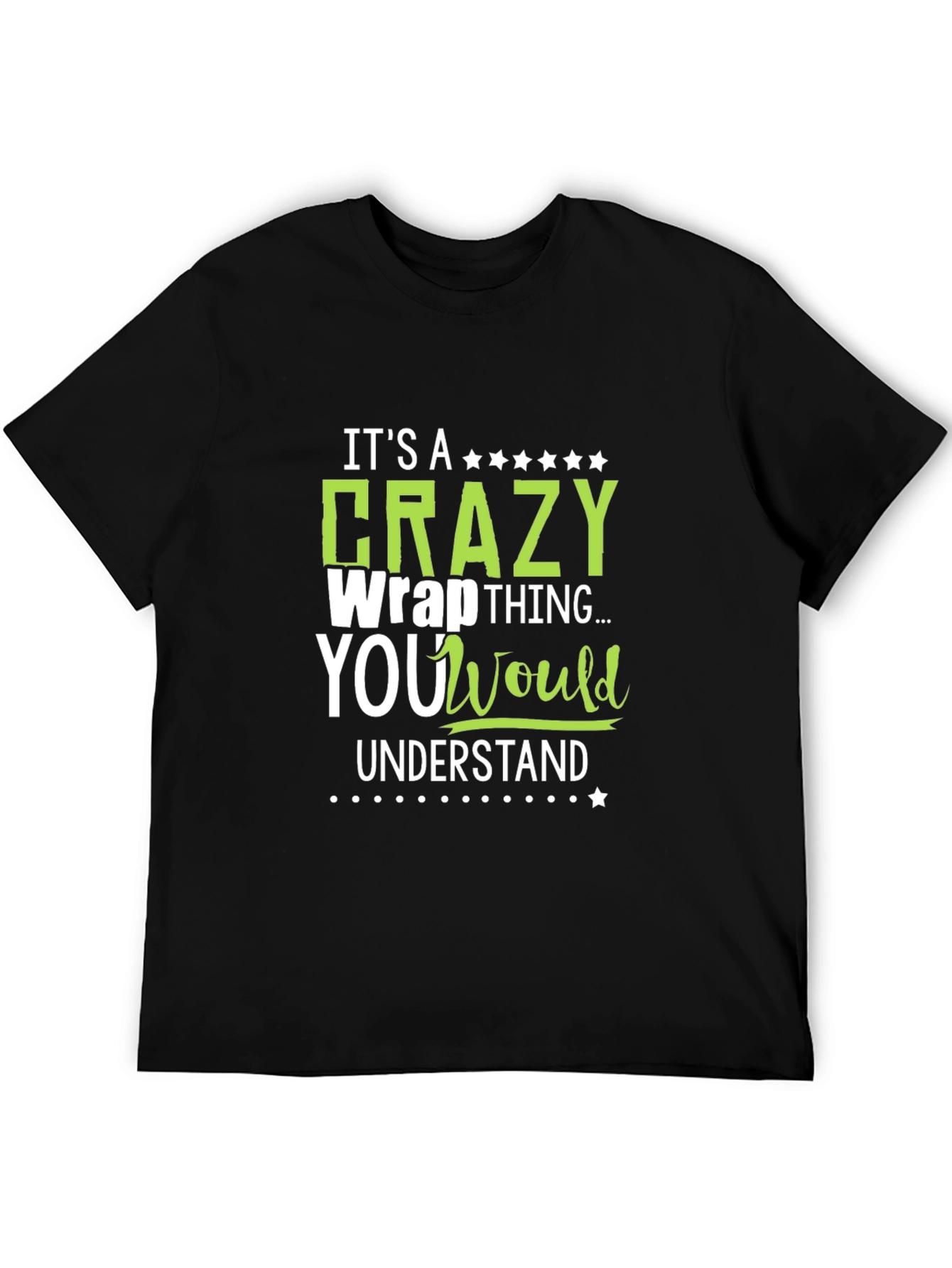 Black Crazy Wrap Thing T-Shirt - Funny Graphic Tee view 5