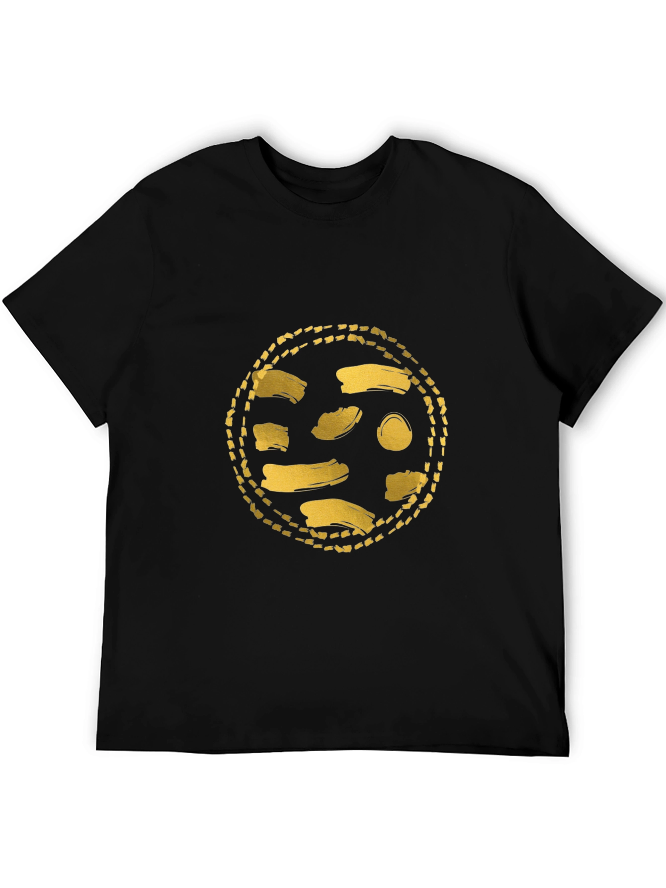Black Gold Abstract Graphic Black T-Shirt view 5