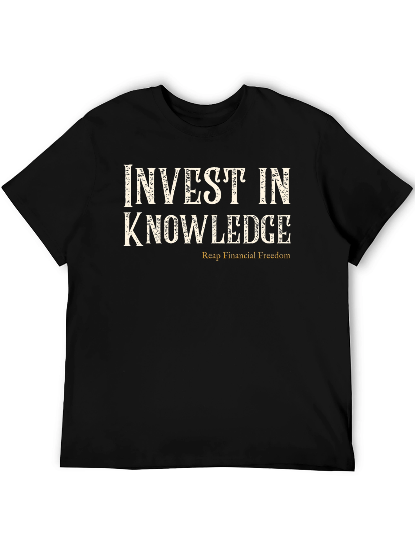 Black Invest in Knowledge T-Shirt - Financial Freedom view 5
