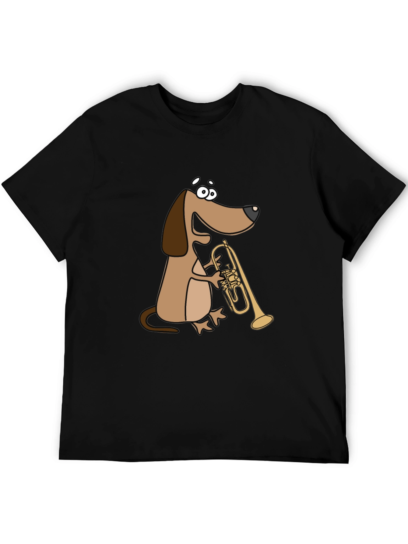 Black Dog Playing Trumpet T-Shirt view 5