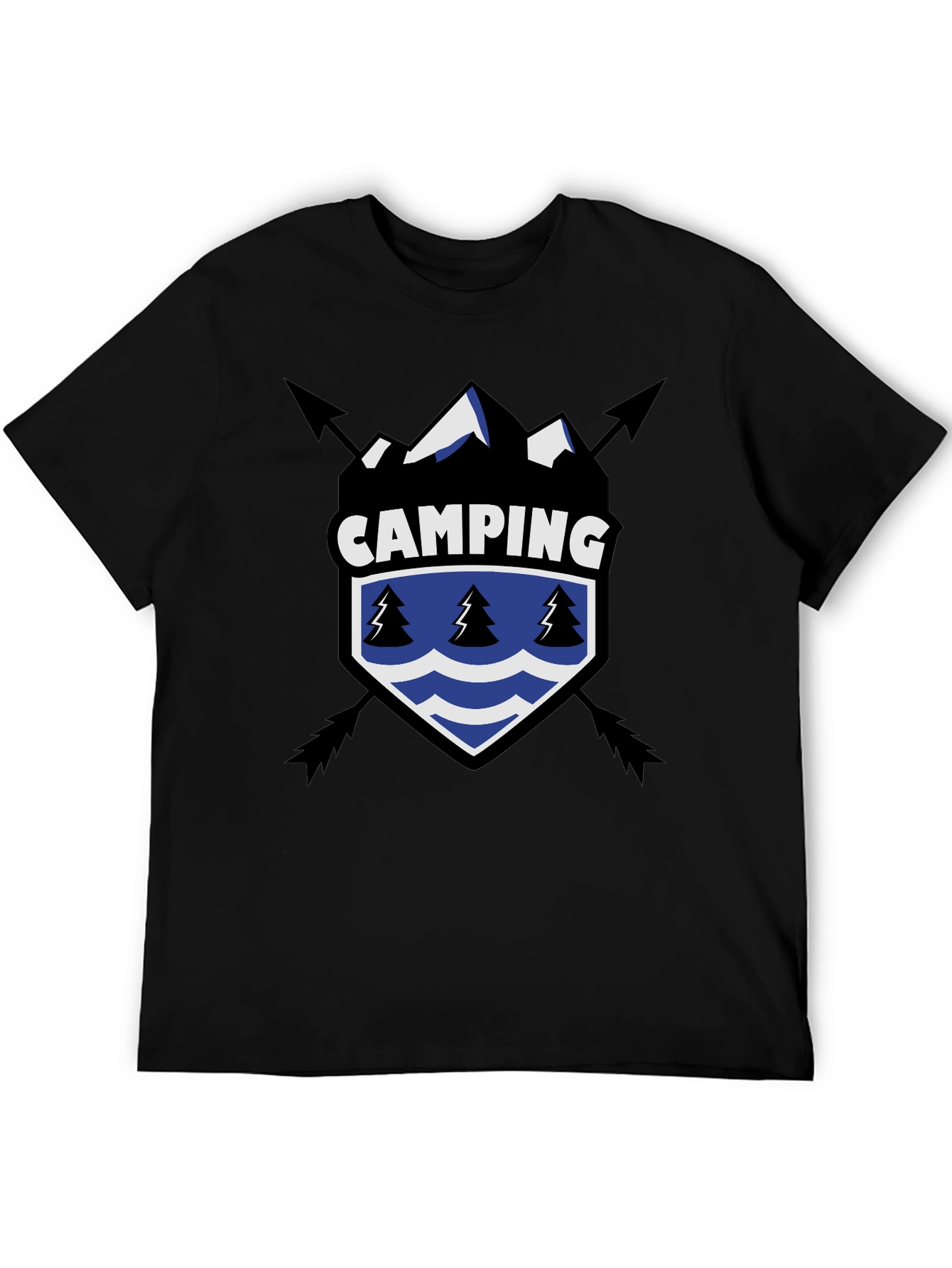 Black Camping Adventure Graphic Tee - Black view 5