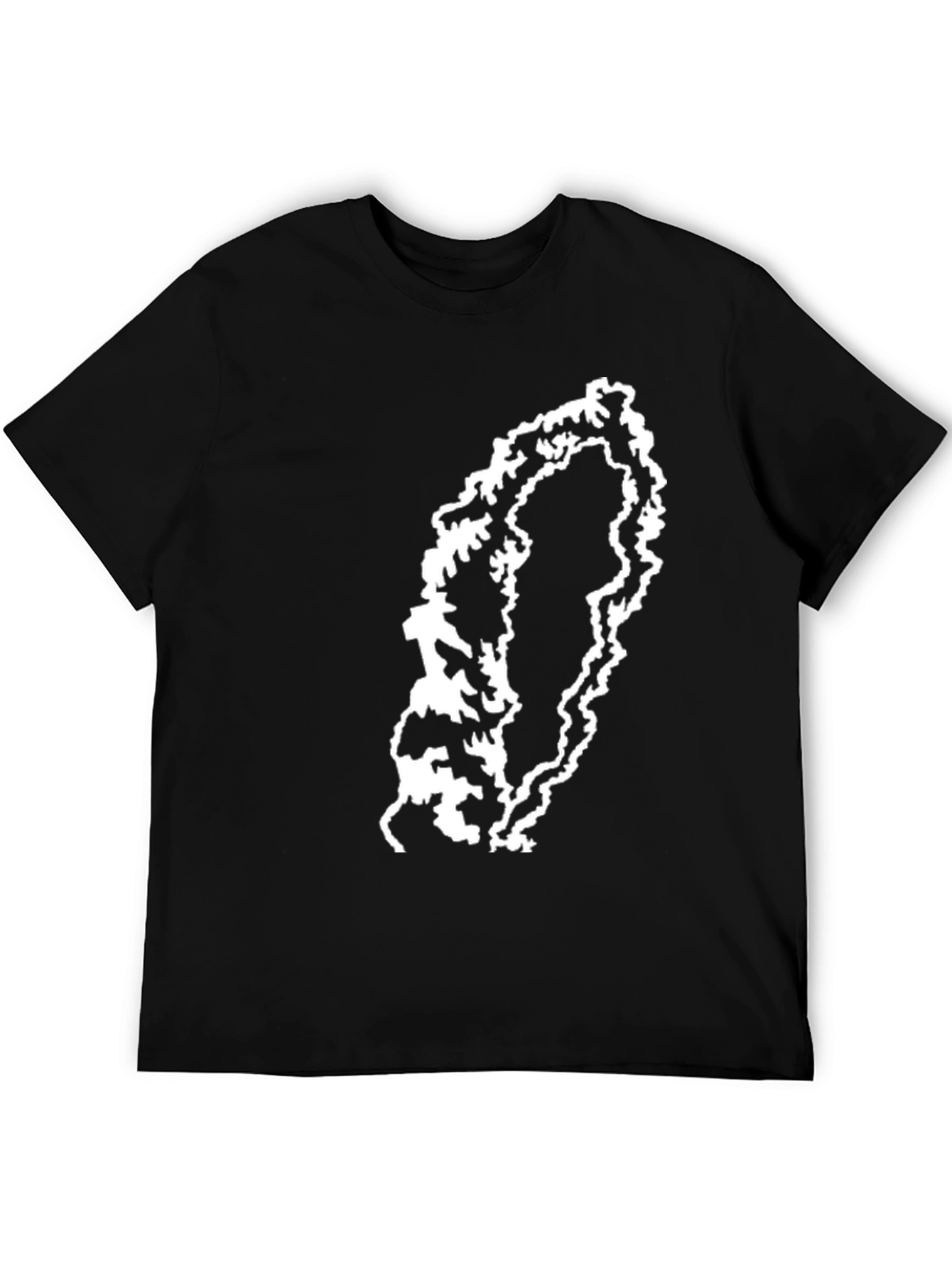 Black Abstract Graphic Print T-Shirt - Modern Style view 5