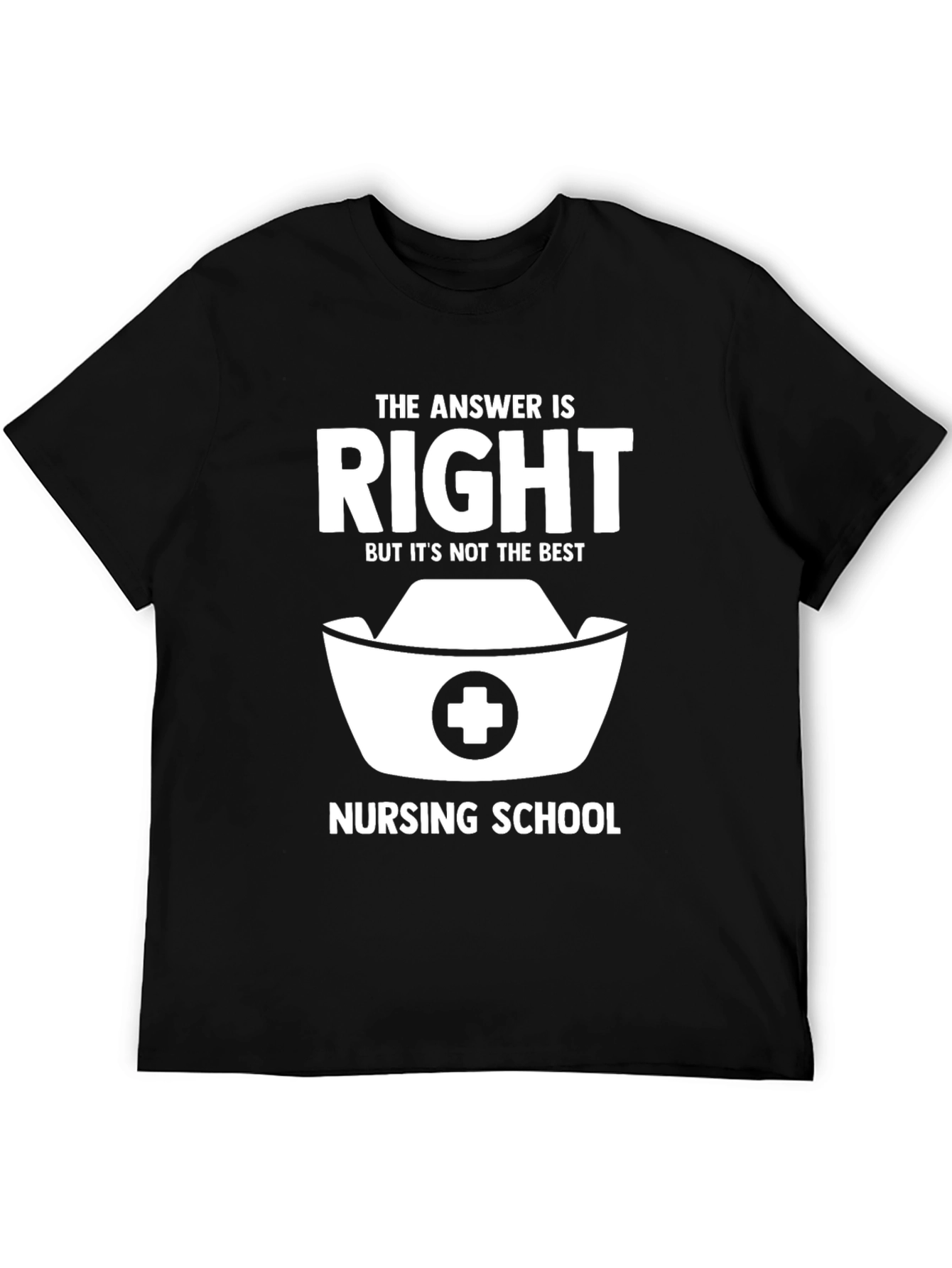Black Nursing School Answer T-Shirt view 5