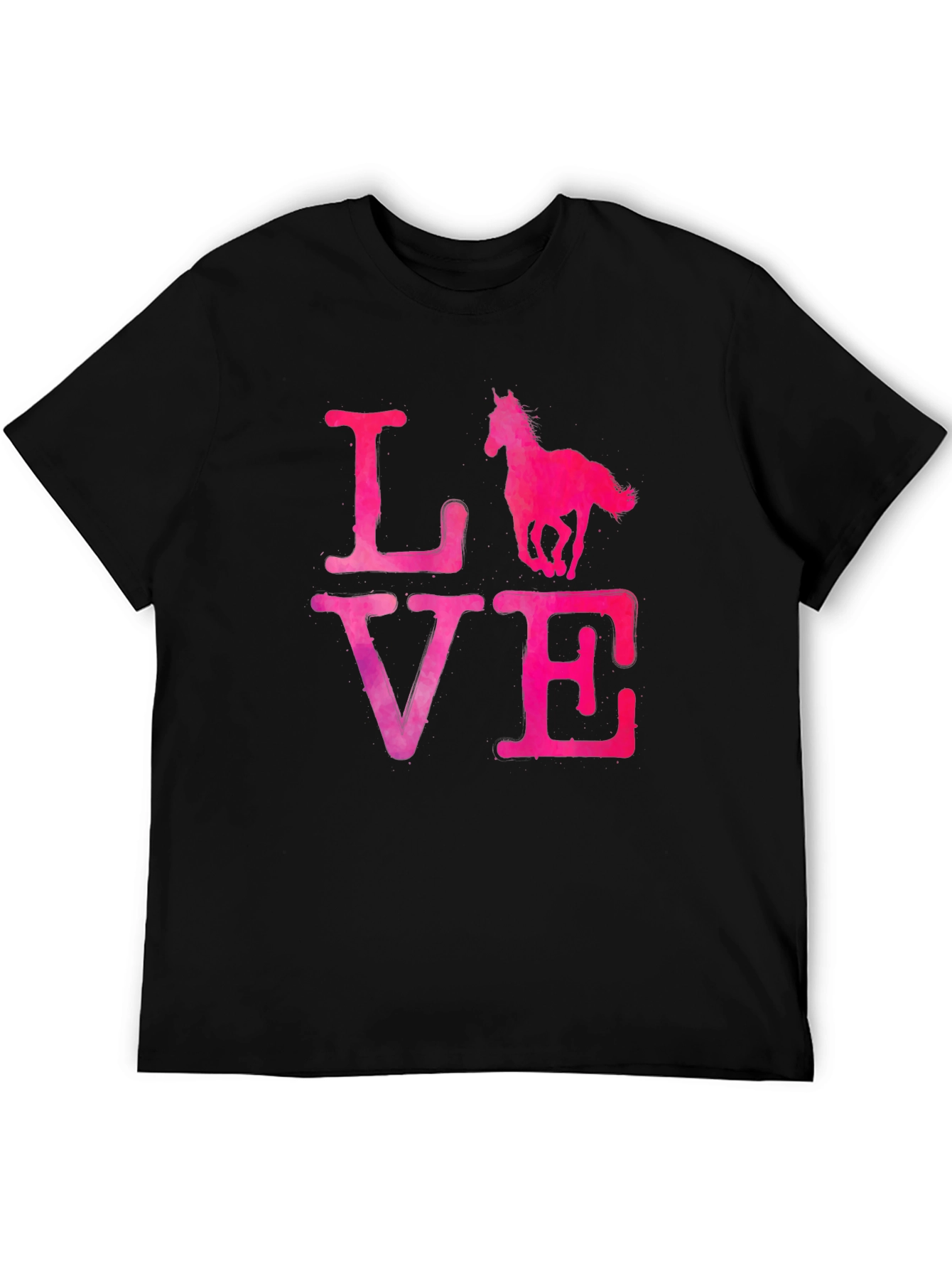 Black Love Horse T-Shirt - Black view 5