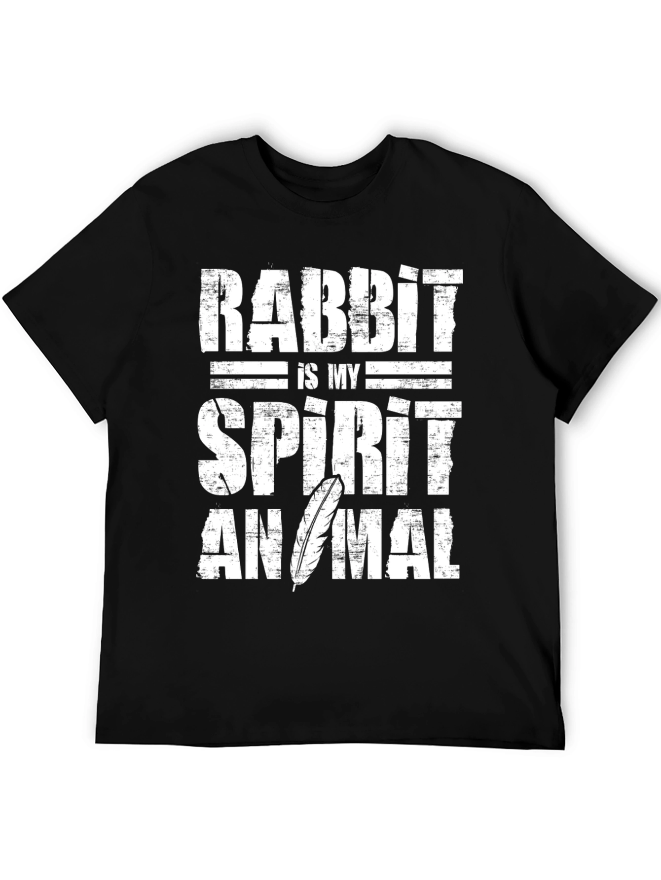 Black Rabbit Spirit Animal Graphic Tee - Soft Cotton view 5