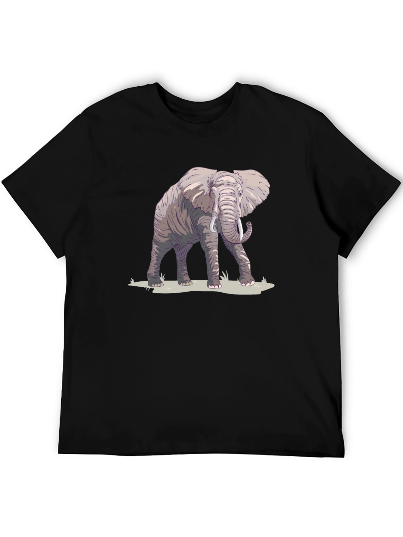 Black Elephant Graphic Print Black T-Shirt view 5
