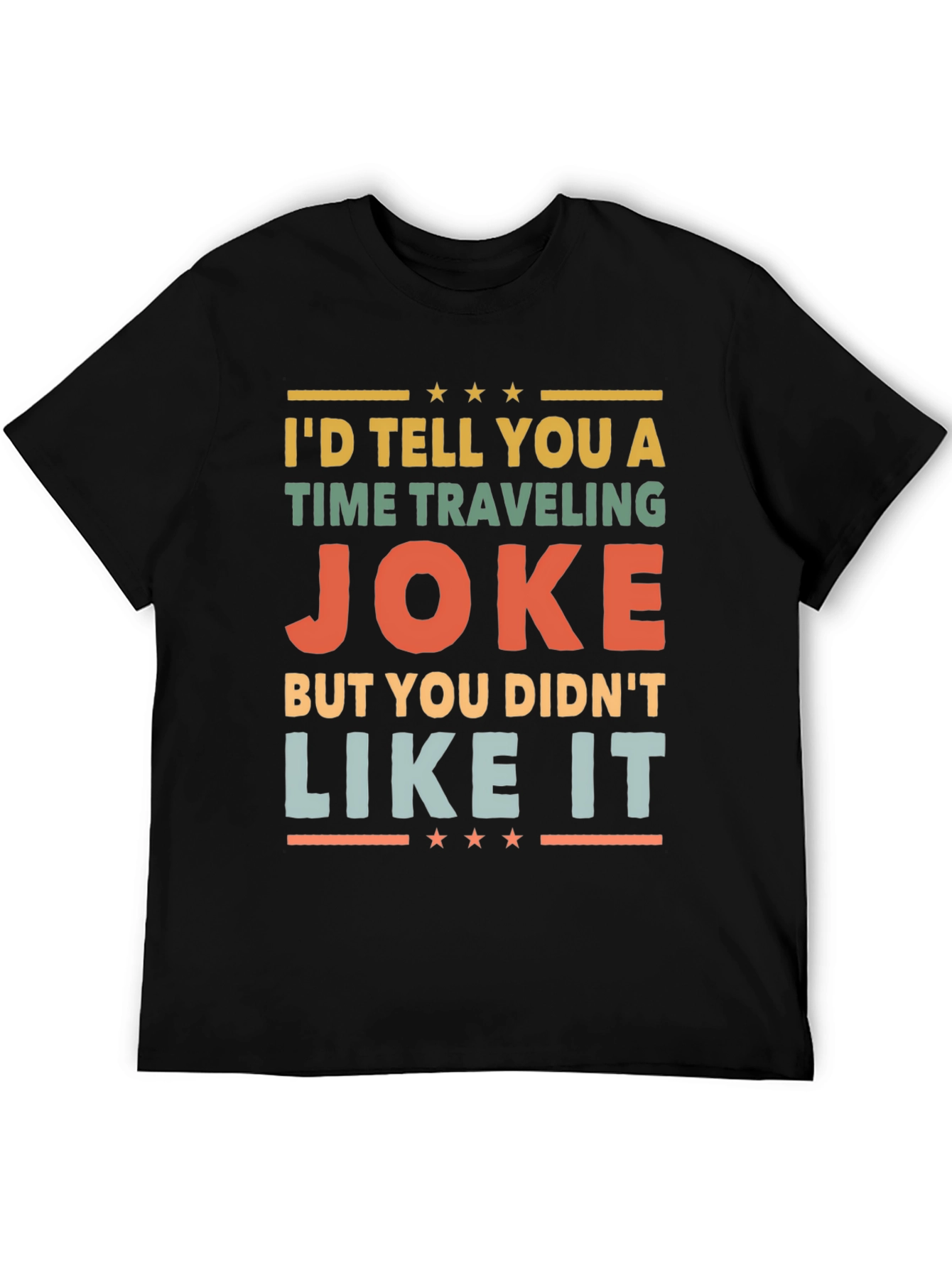 Black Time Traveling Joke Graphic Tee view 5