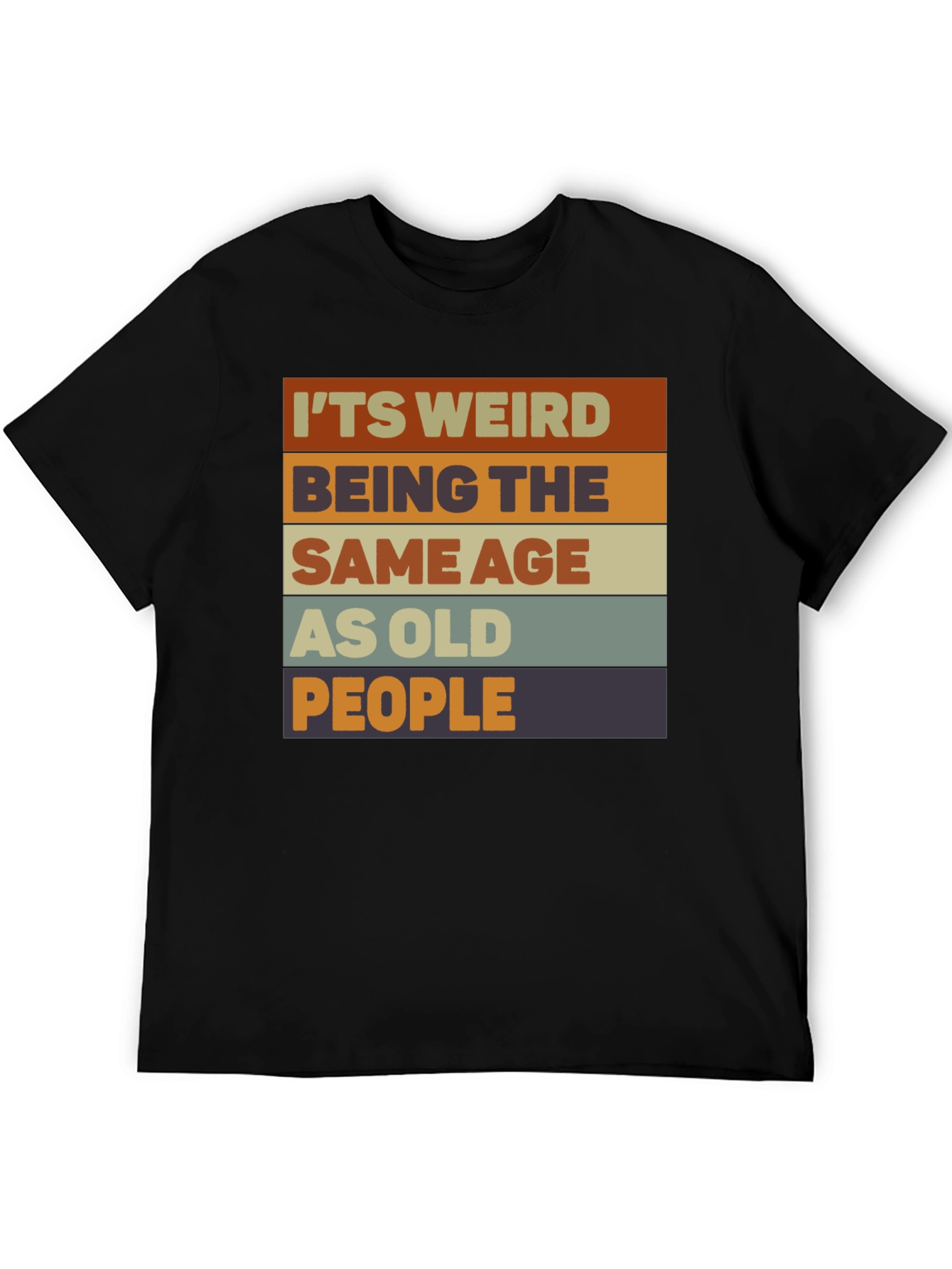 Black Funny 'Same Age as Old People' Graphic T-Shirt view 5