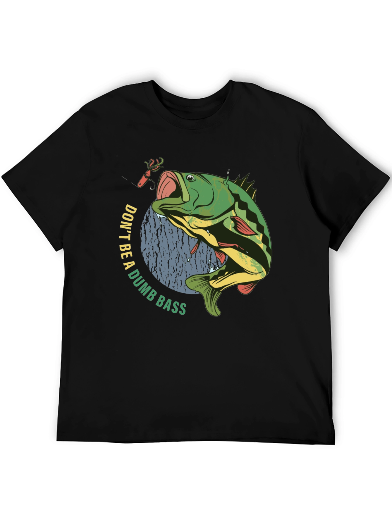 Black Don't Be A Dumb Bass T-Shirt - Fishing Humor Tee view 5