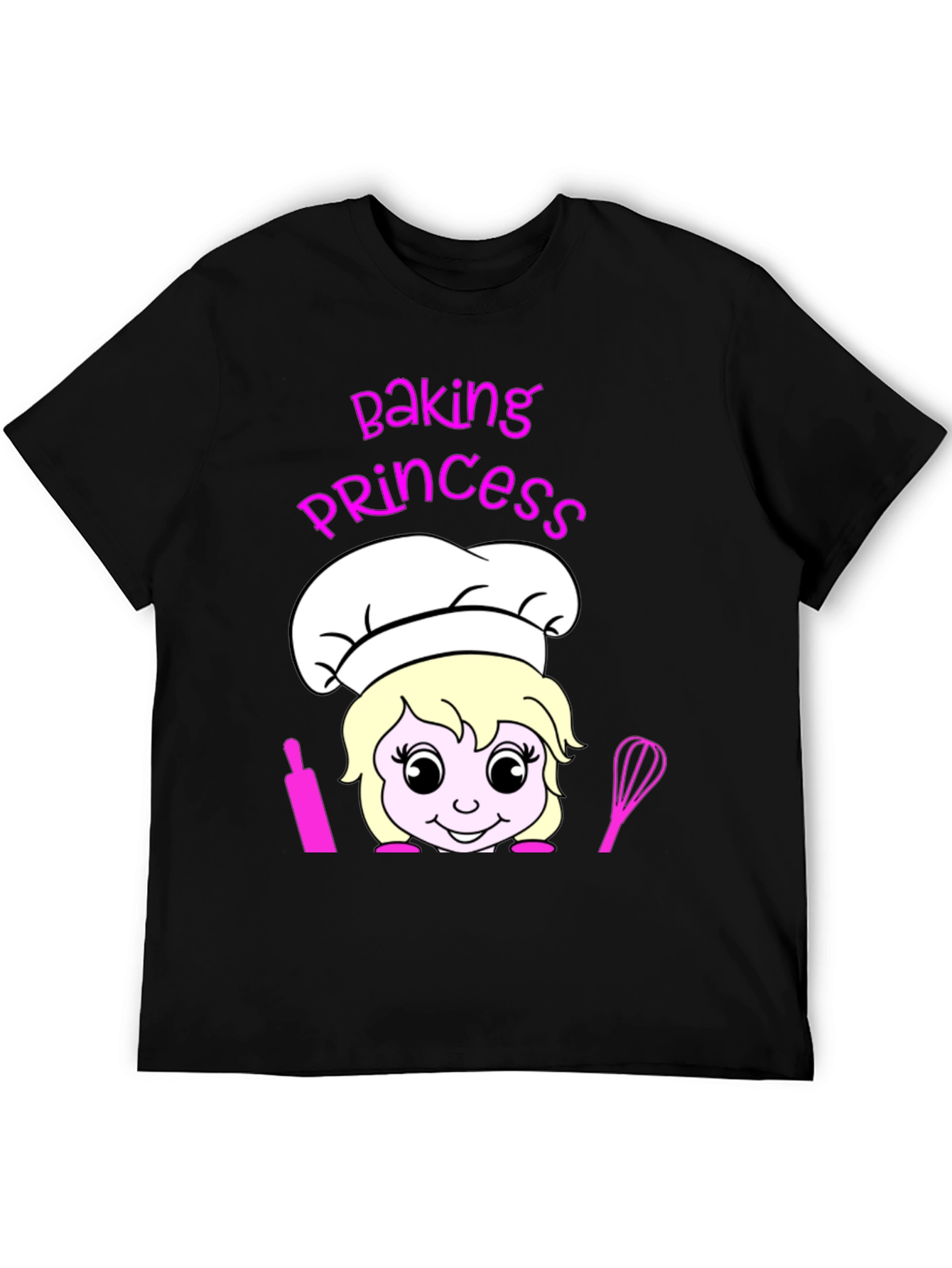Black Baking Princess T-Shirt - Chef Cartoon Tee view 5