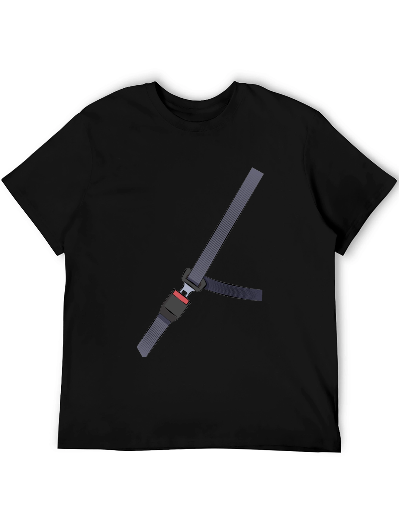 Black Seatbelt Illusion T-Shirt - Funny Safety Tee view 5