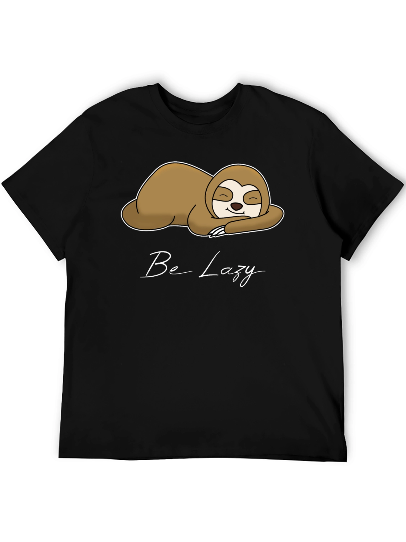 Black Be Lazy Sloth Graphic Tee - Relaxed Comfort view 5