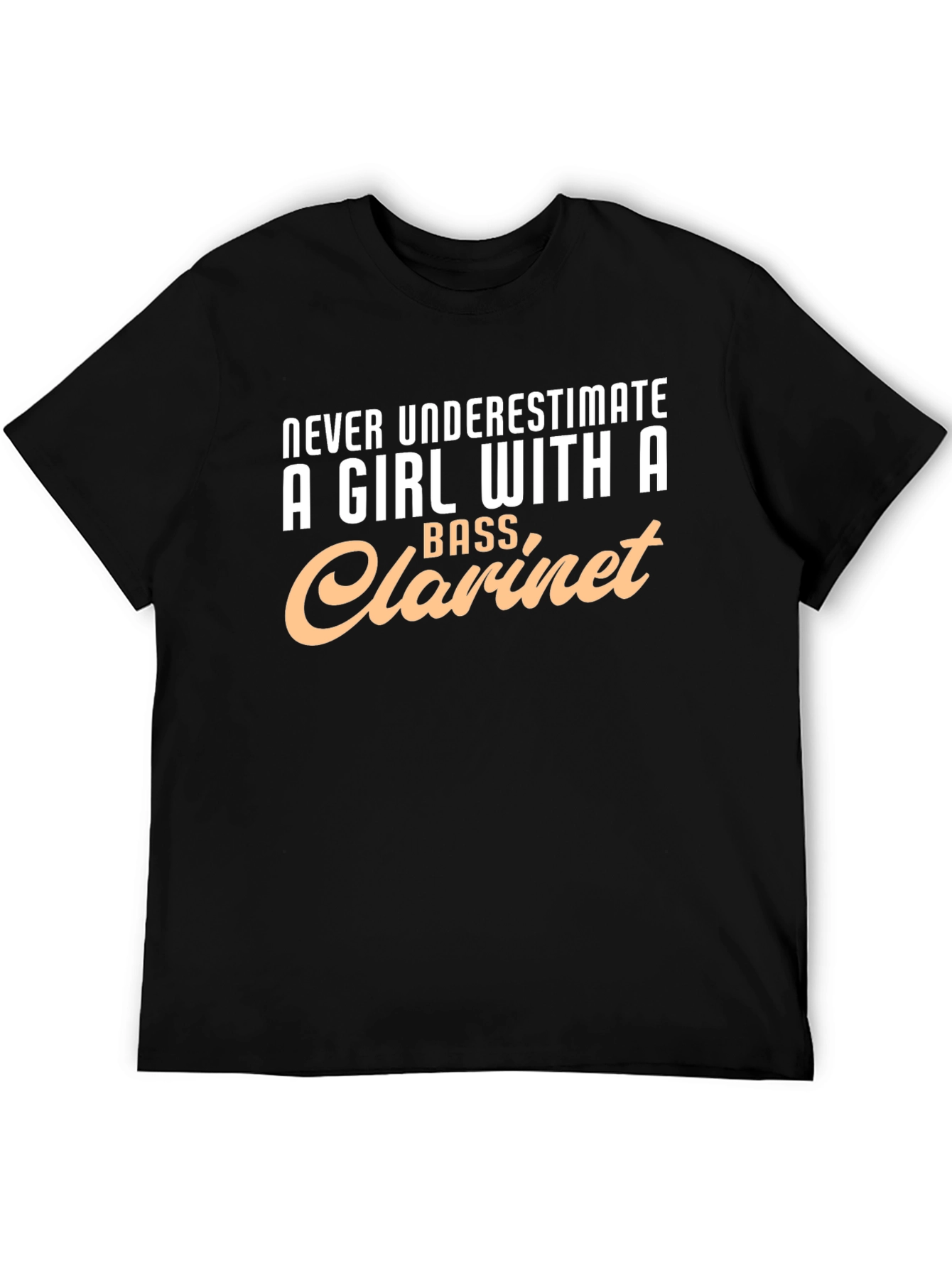 Black Bass Clarinet Girl T-Shirt - Music Lover Tee view 5