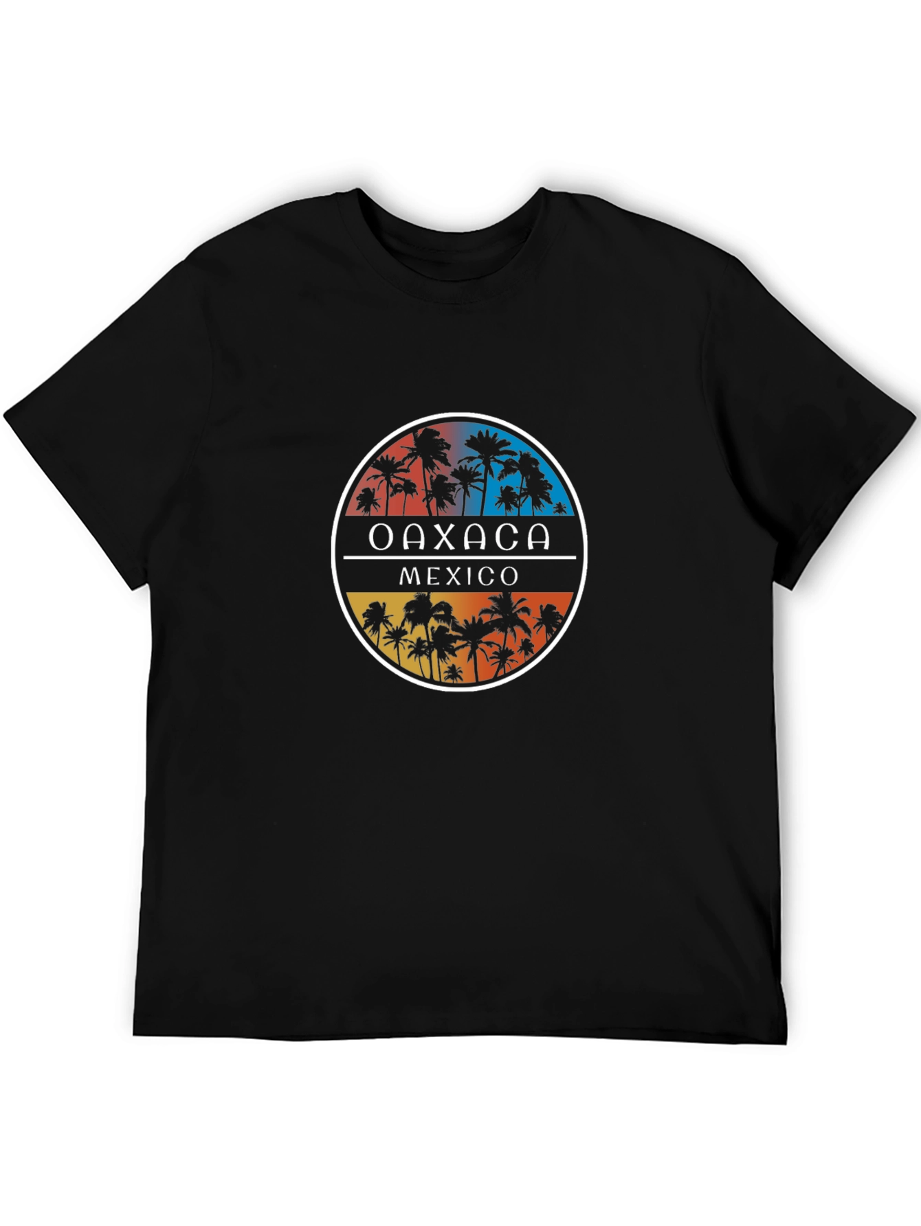 Black Oaxaca Mexico Palm Tree Graphic T-Shirt view 5