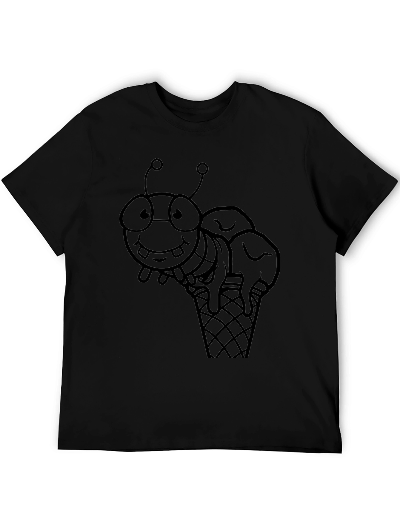 Black Insect Ice Cream T-Shirt - Fun Graphic Tee view 5