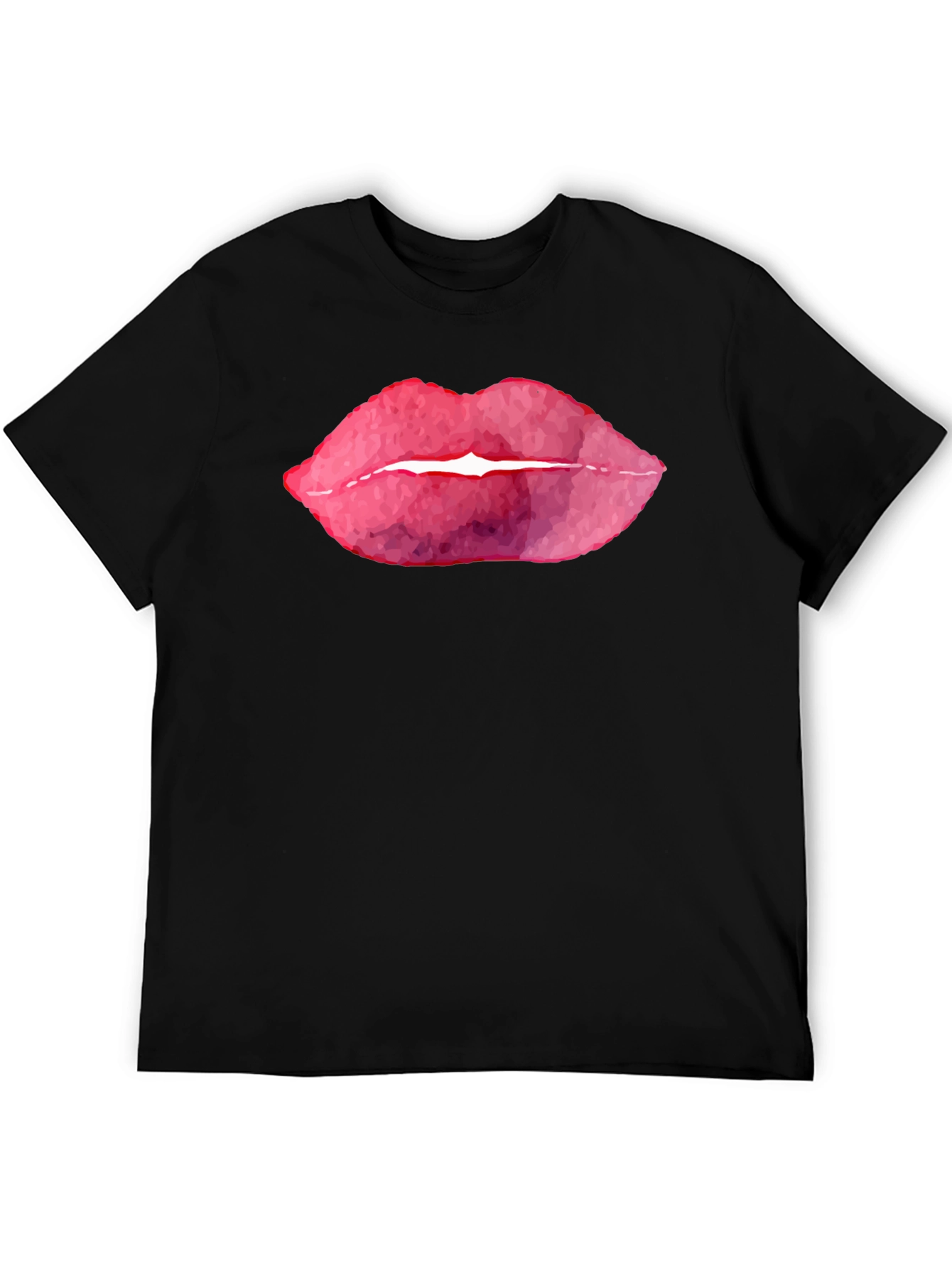 Black Bold Lips Graphic T-Shirt - Black view 5