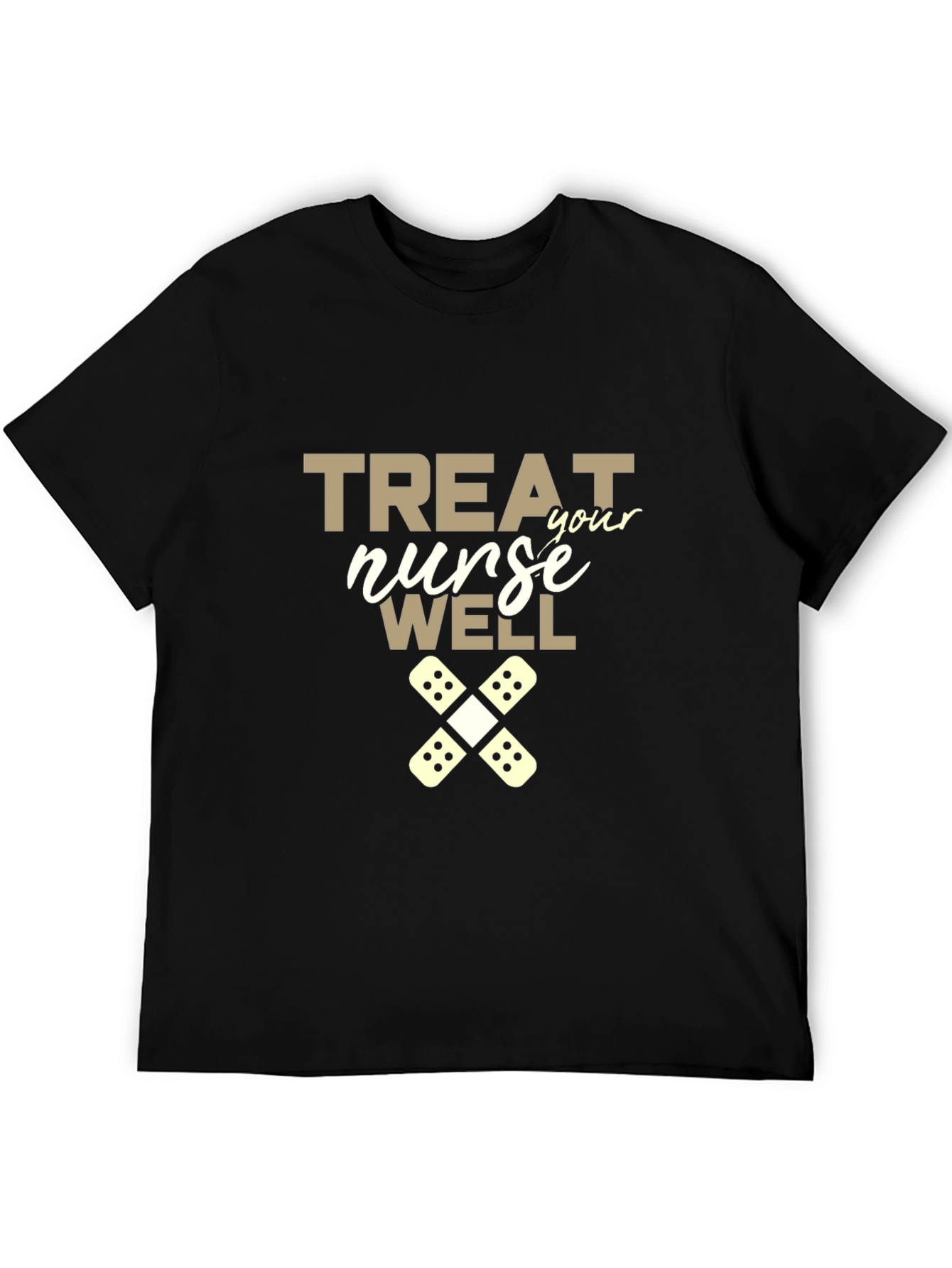 Black Treat Your Nurse Well Graphic Tee view 5
