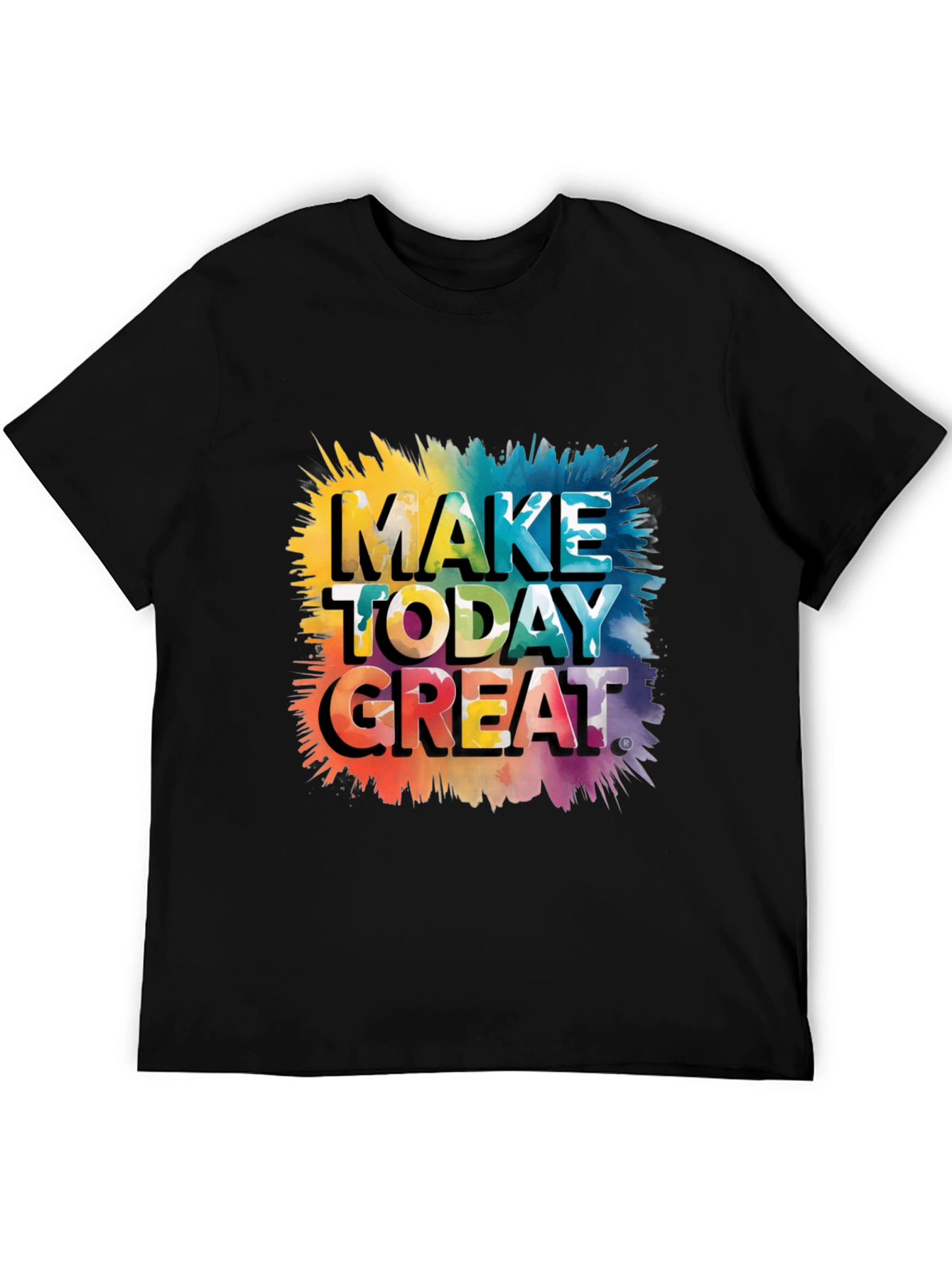 Black Make Today Great Graphic Tee - Black Cotton Blend view 5