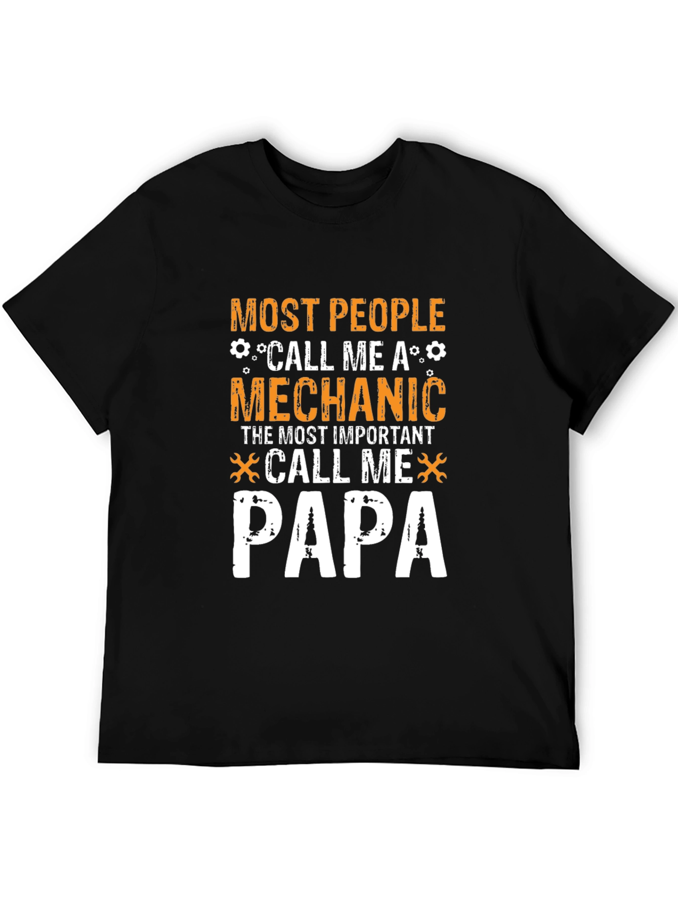 Black Mechanic Papa T-Shirt - Best Dad Gift view 5